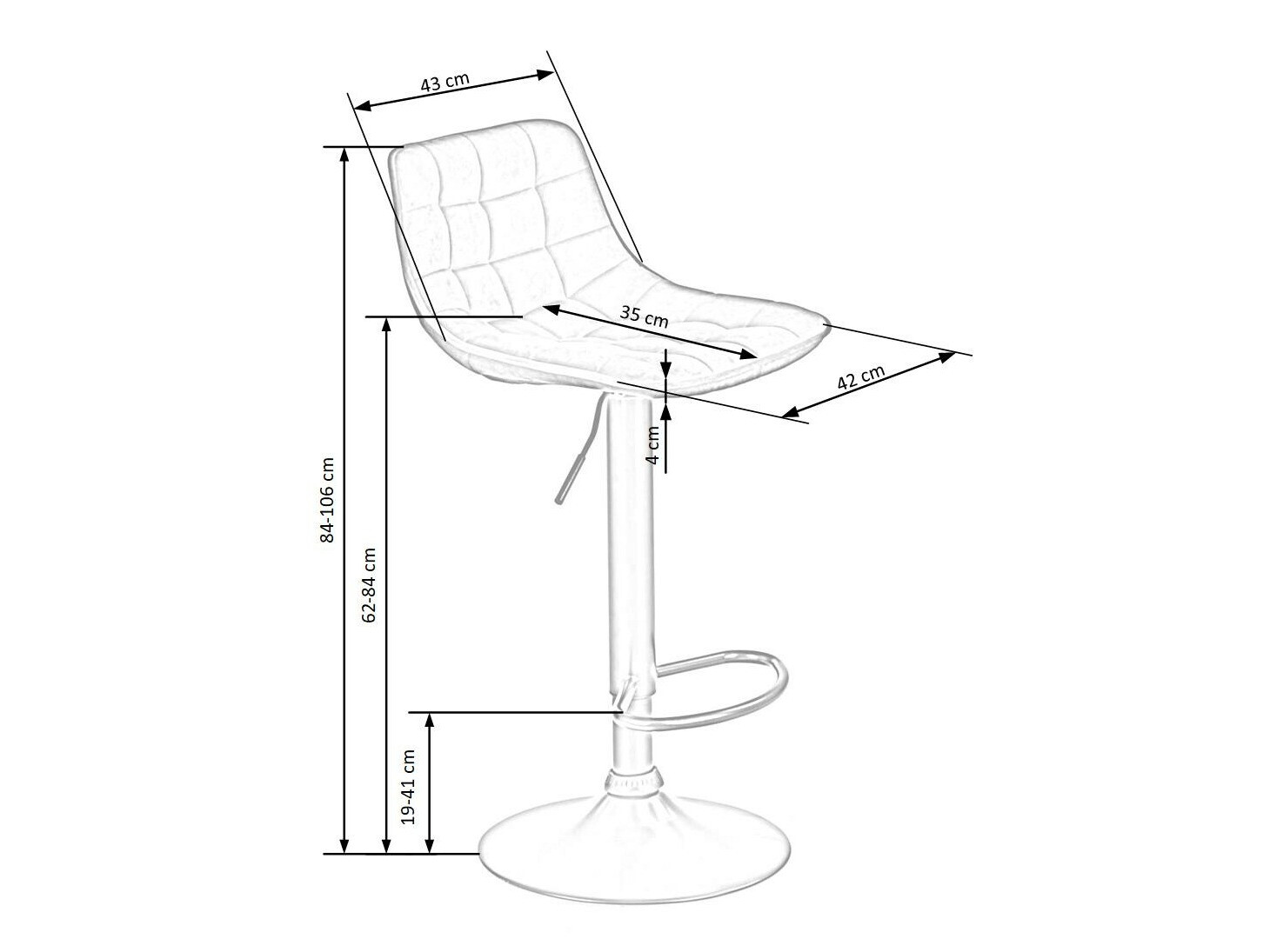 Scaun de bar Houston 964 (Portocaliu închis)