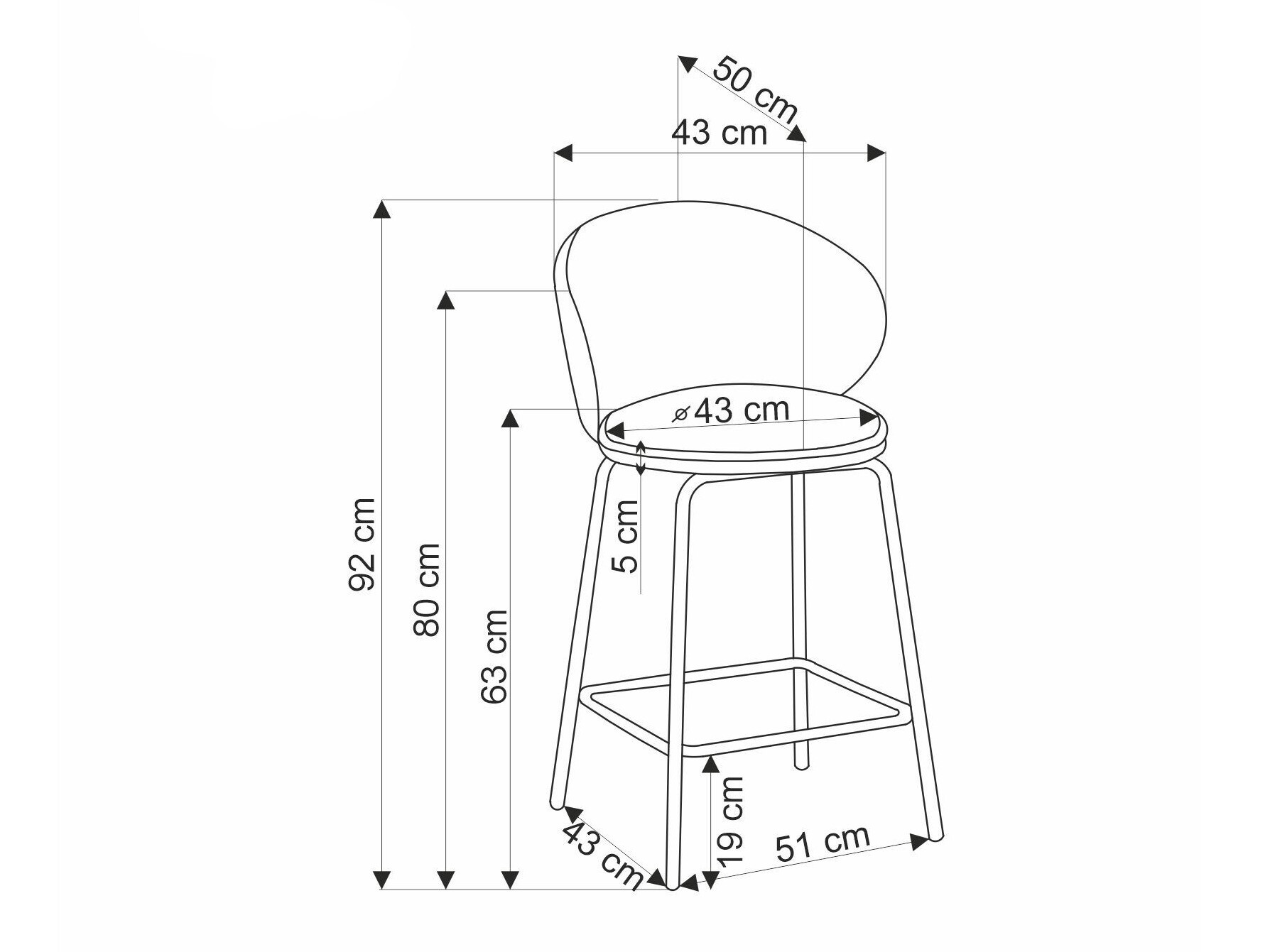 Scaun de bar Houston 1824 (Bej)