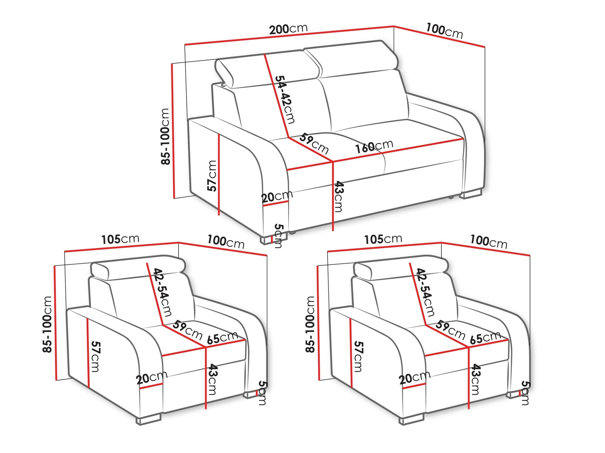 Set mobilier tapițat Ovos (Crown 4)