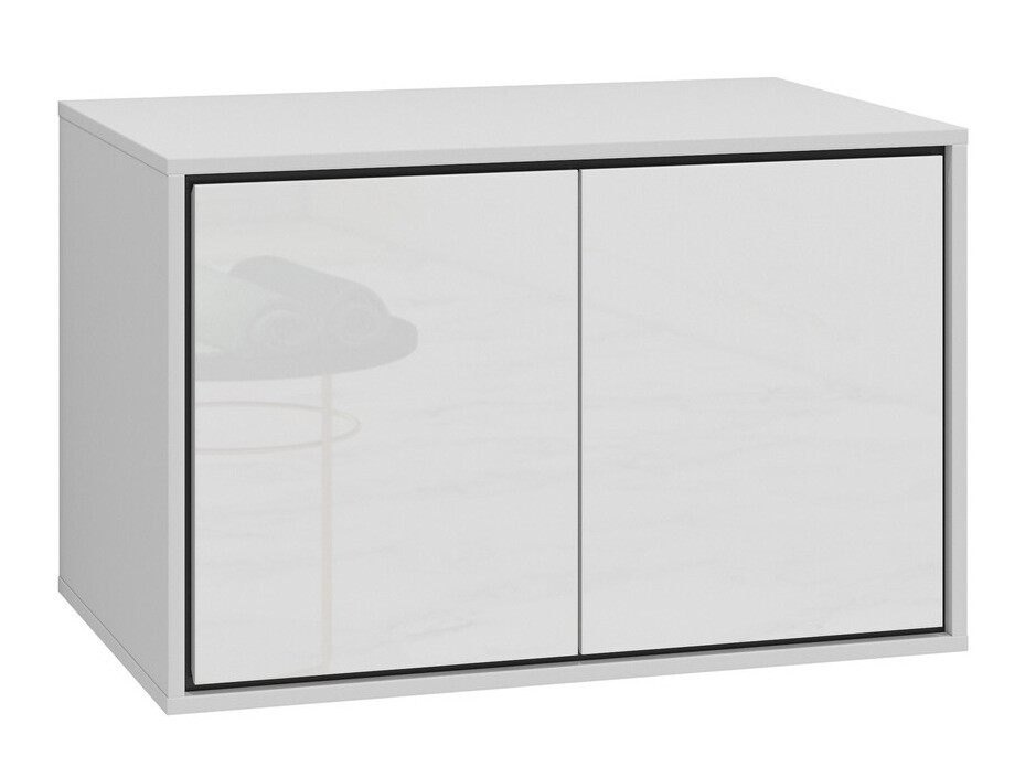 Cabinet atârnat pentru baie Tecavu 103 (Alb lucios + Alb)