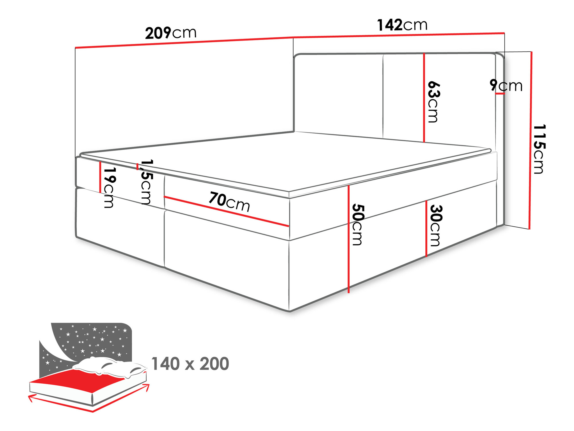 Pat boxspring Zanesville 100 (Manila 26)