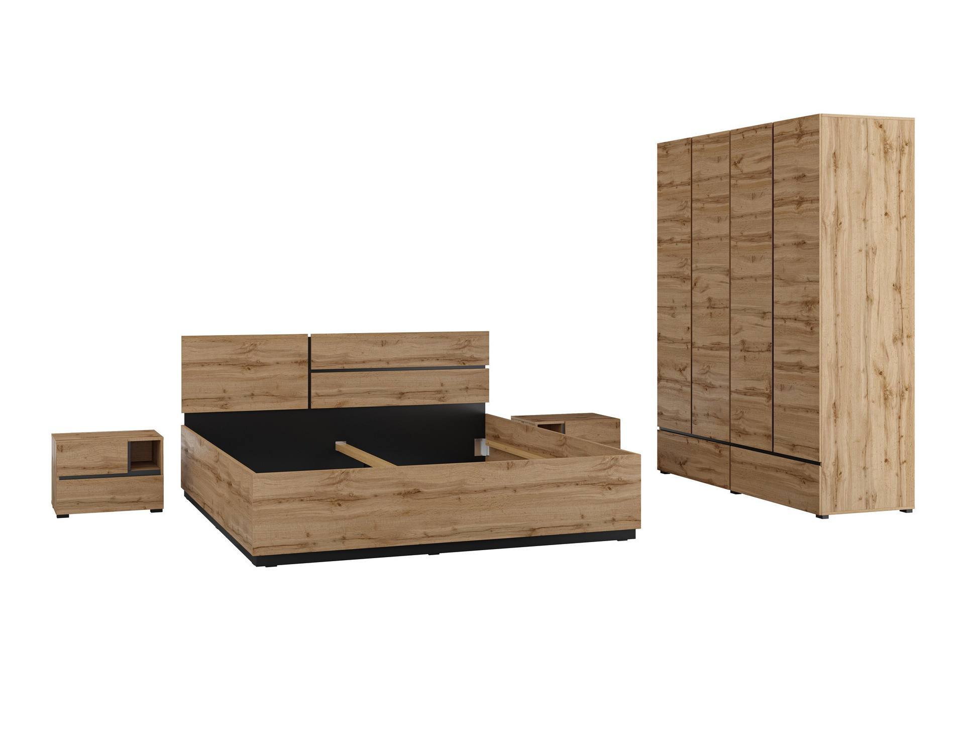 Set dormitor Alfere 124 (Stejar Wotan)