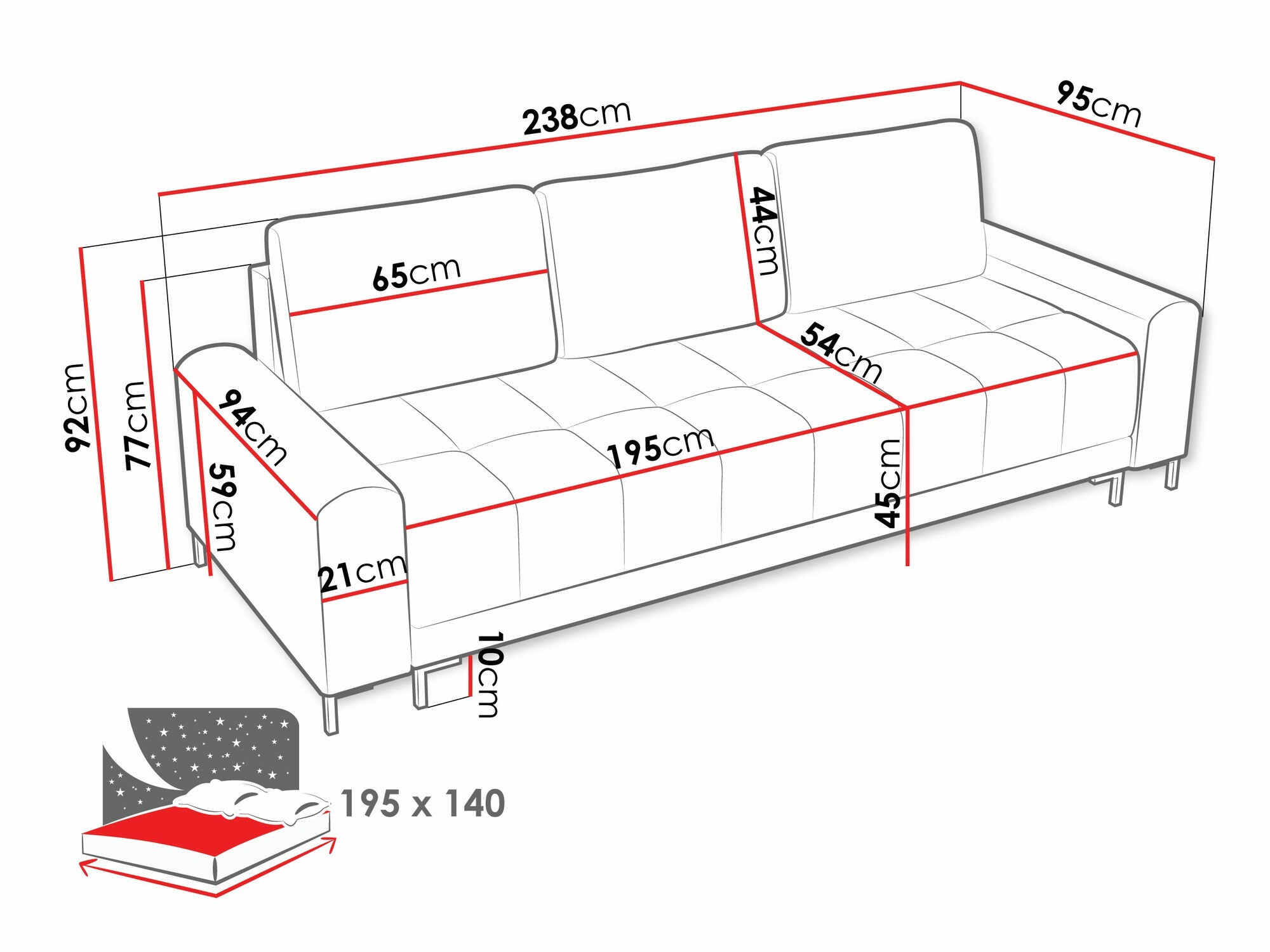 Canapea extensibilă Stonecrest 102 (Velo 621)