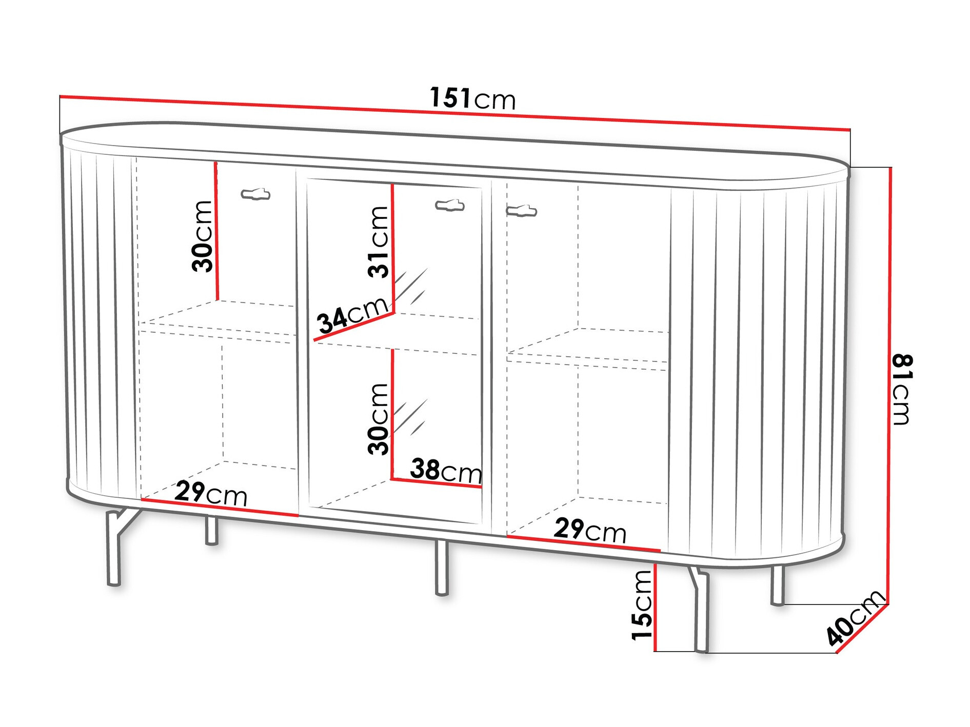 Bufet Novmono 102 (Negru)