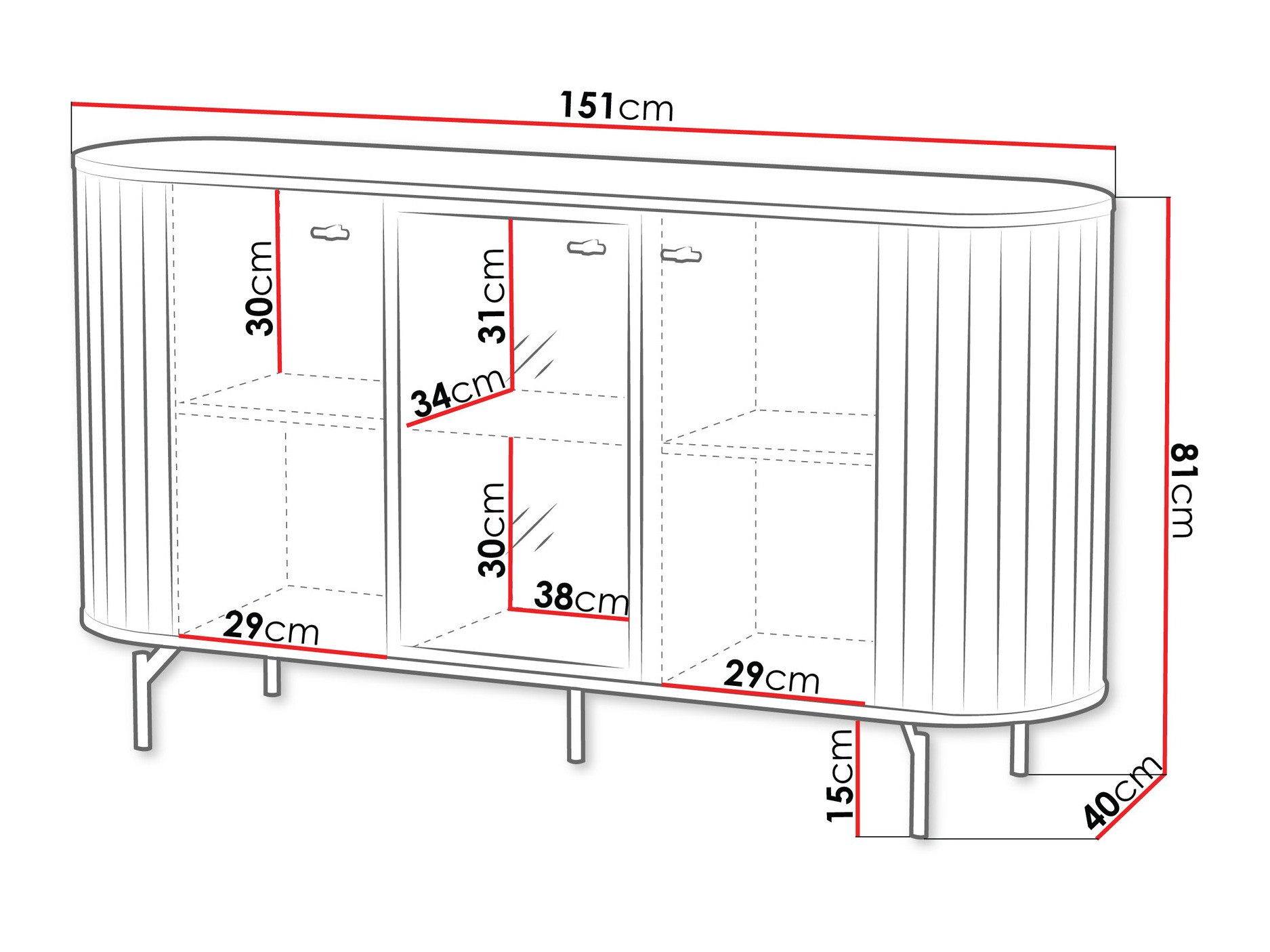 Bufet Novmono 102 (Negru)