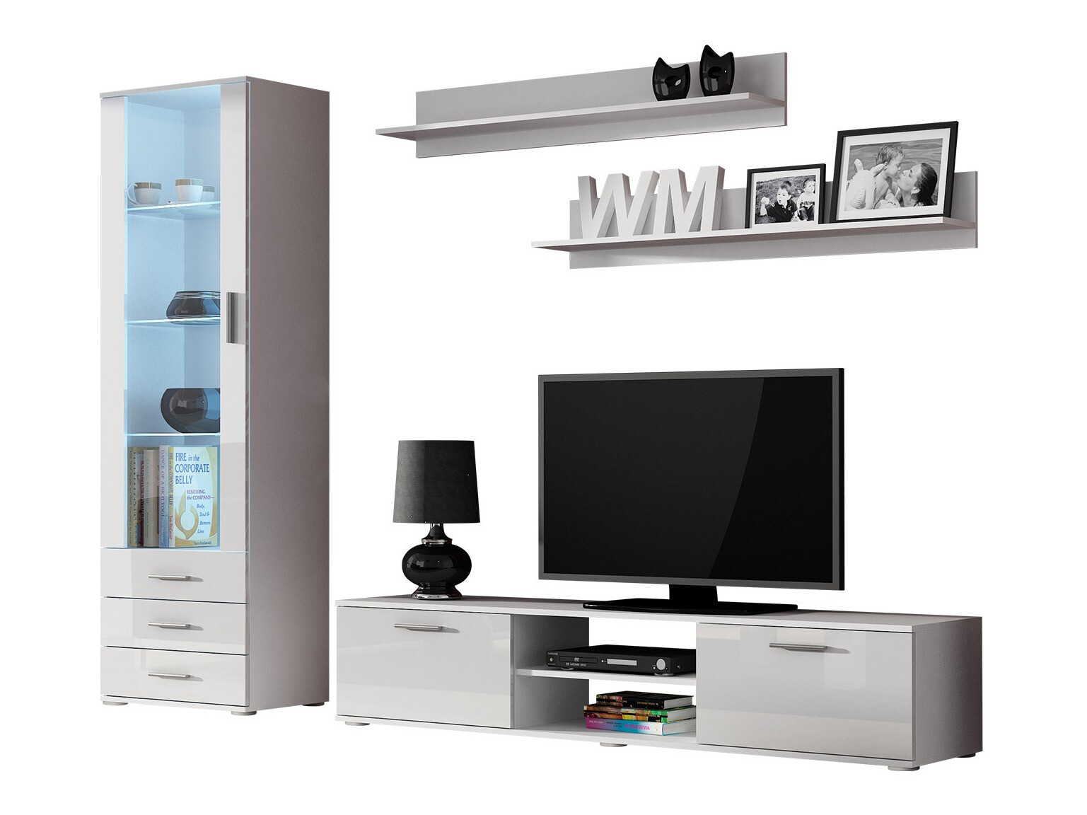 Set de living Tornola 107 (Alb + Alb lucios)