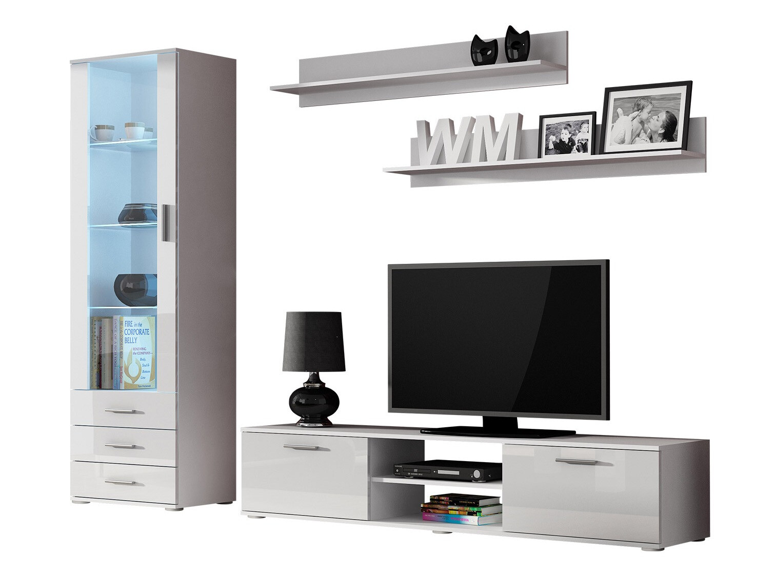 Set de living Tornola 107 (Alb + Alb lucios)