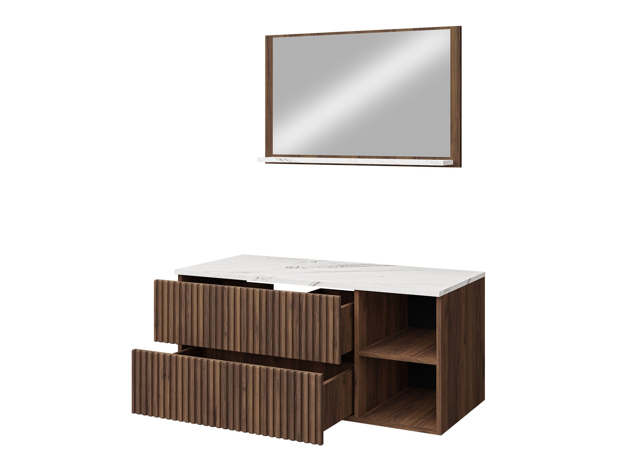 Set baie Nauta (Nuc + Marmură albă)