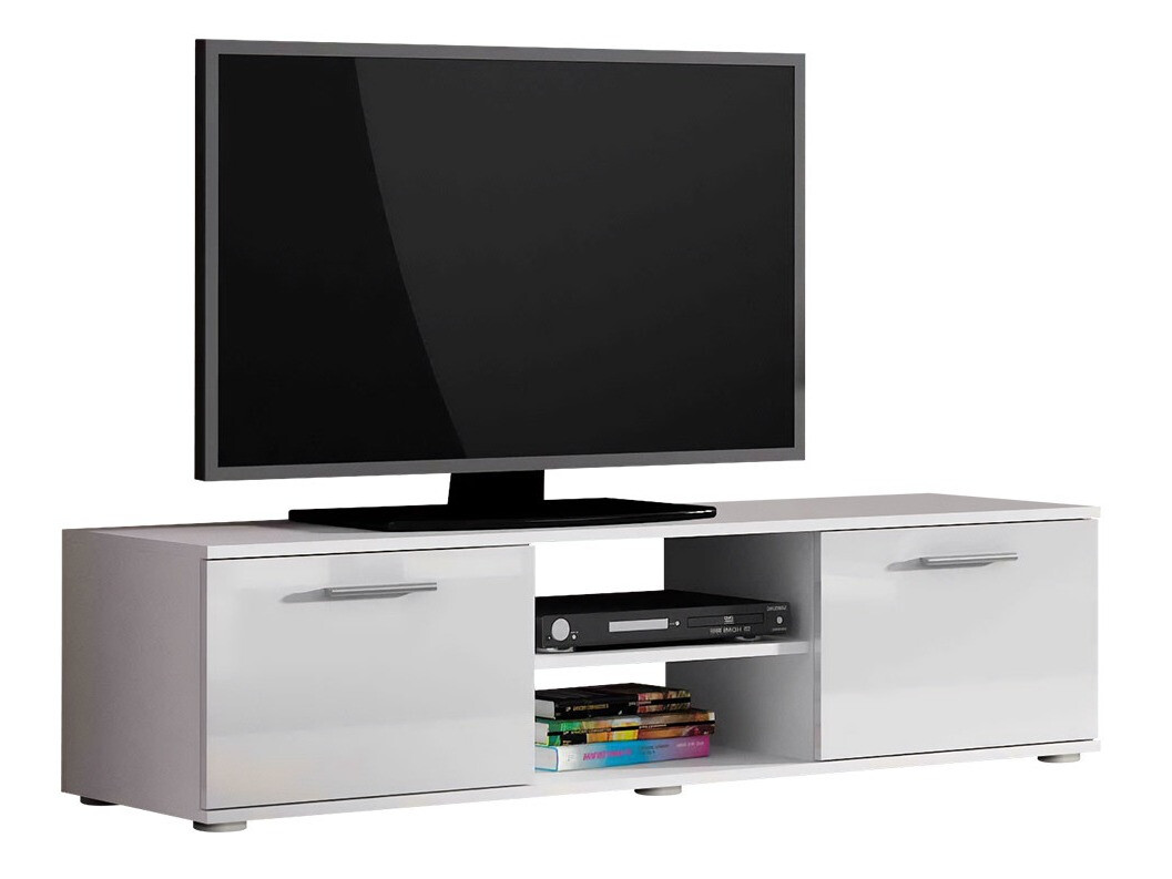 Comodă TV Tornola 100 (Alb + Alb lucios)
