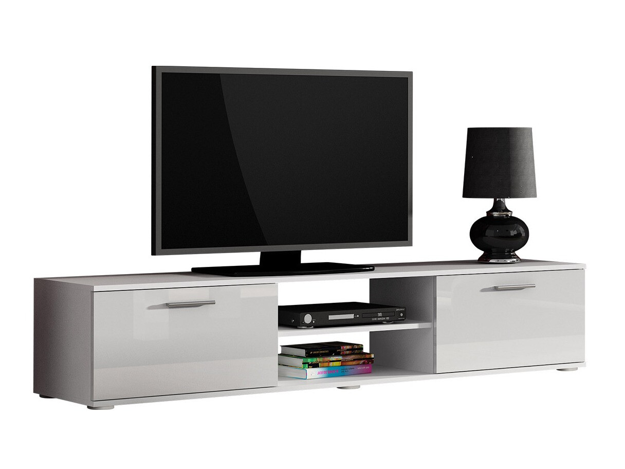 Comodă TV Tornola 101 (Alb + Alb lucios)