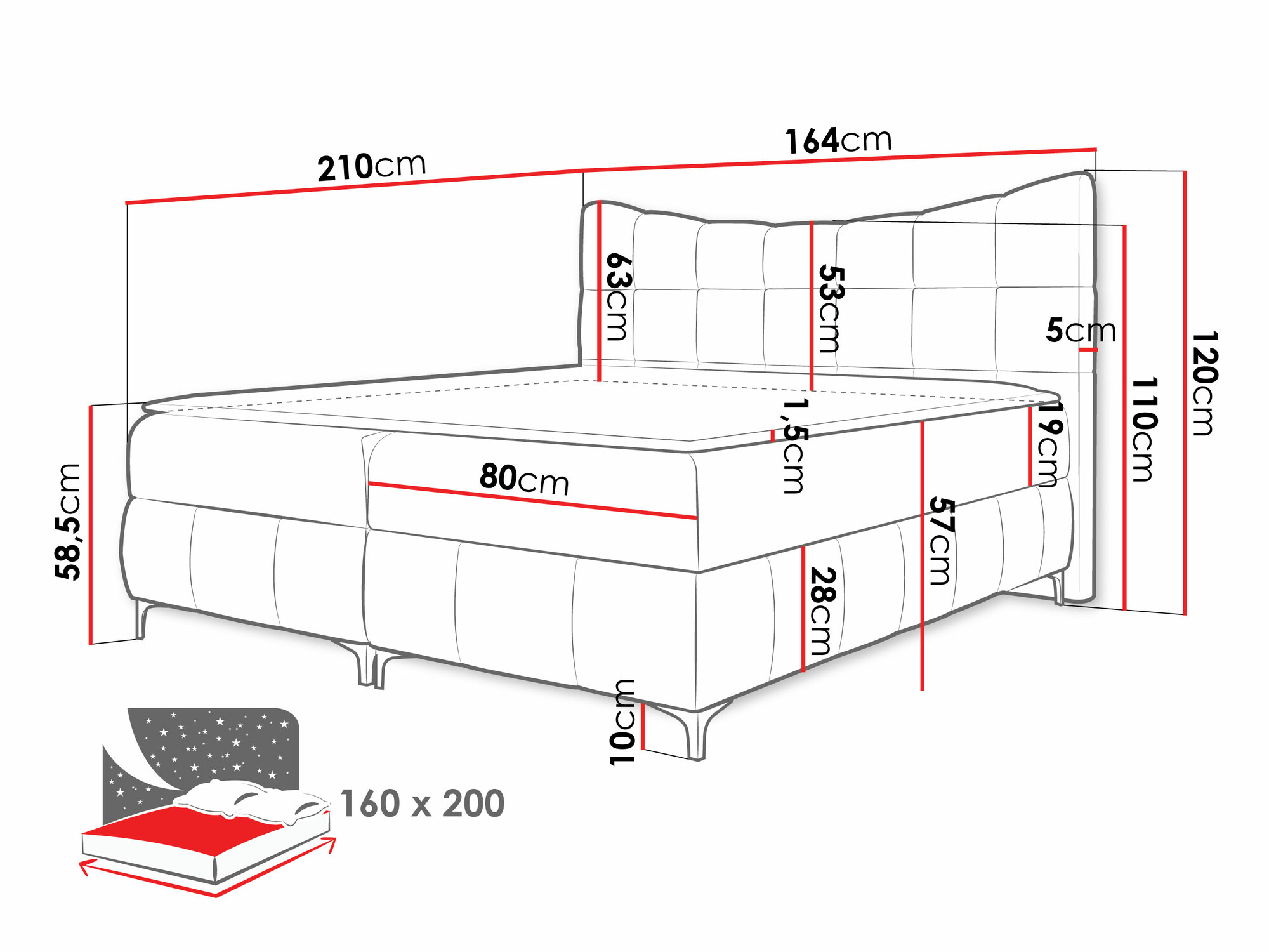 Pat boxspring Littera (Freya 210.03)
