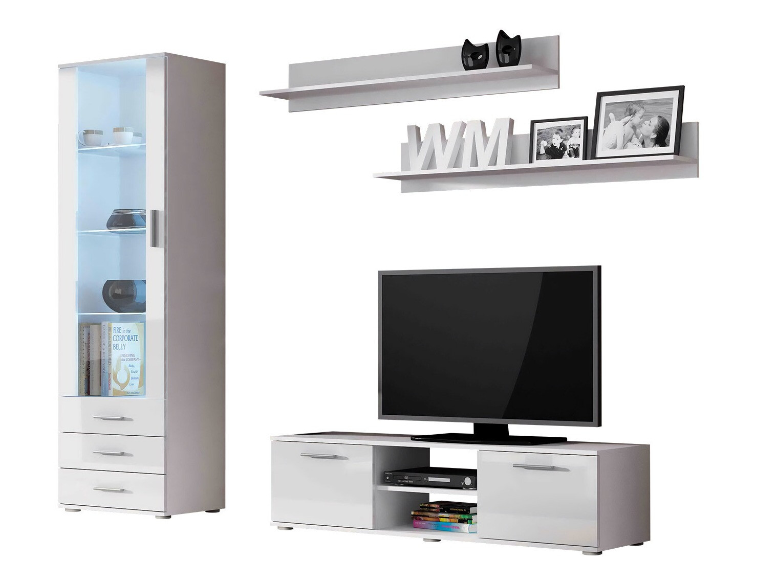 Set de living Tornola 110 (Alb + Alb lucios)