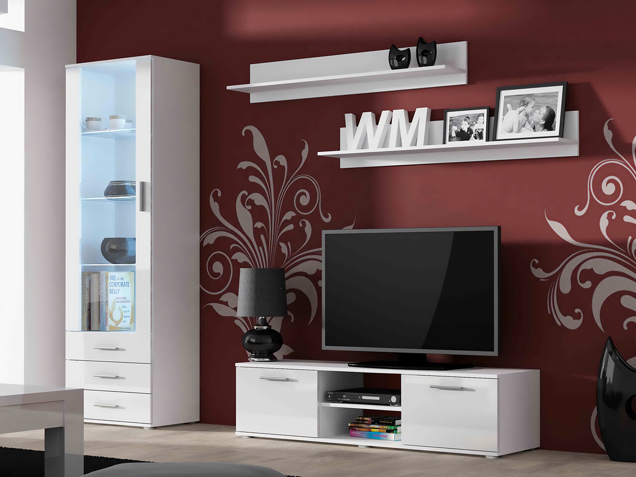 Set de living Tornola 110 (Alb + Alb lucios)