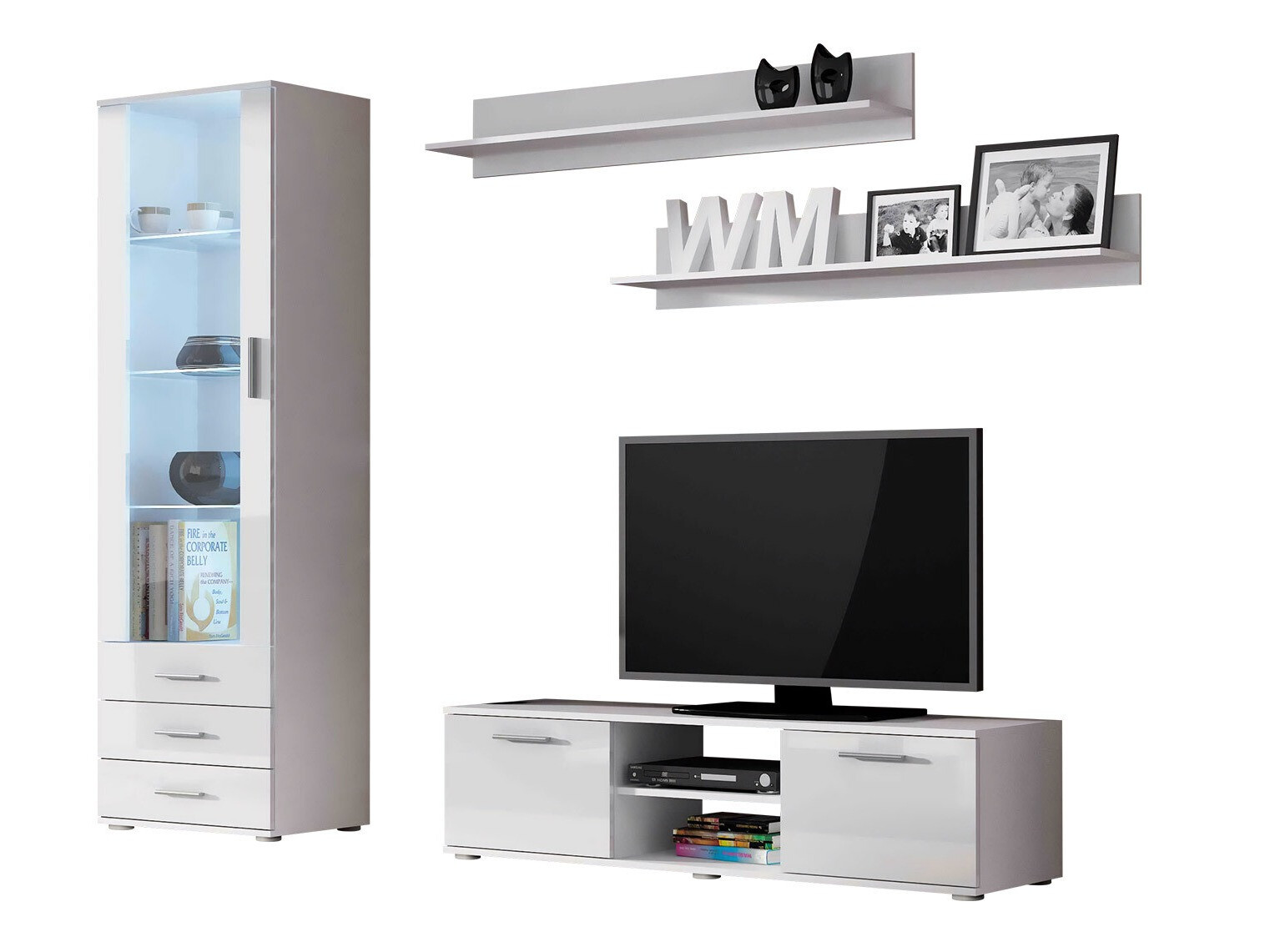 Set de living Tornola 110 (Alb + Alb lucios)