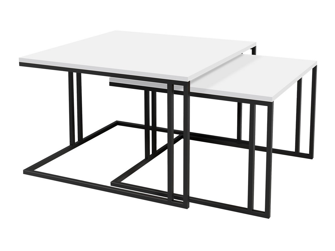 Set de măsuțe de cafea Oswego 110 (Alb + Negru)
