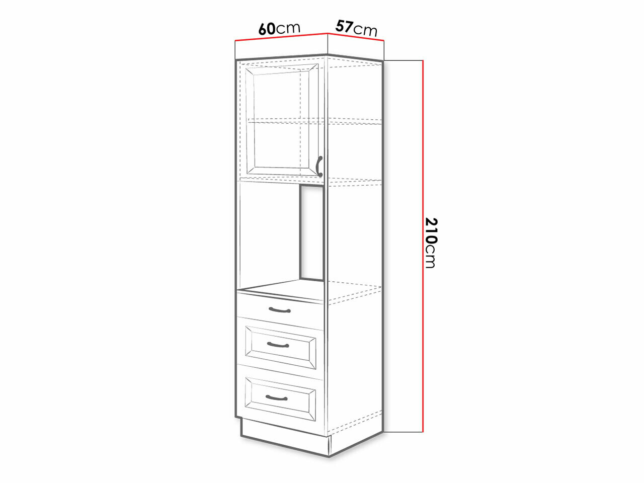 Dulap modular pentru electrocasnice incorporabile Retro Grey 117