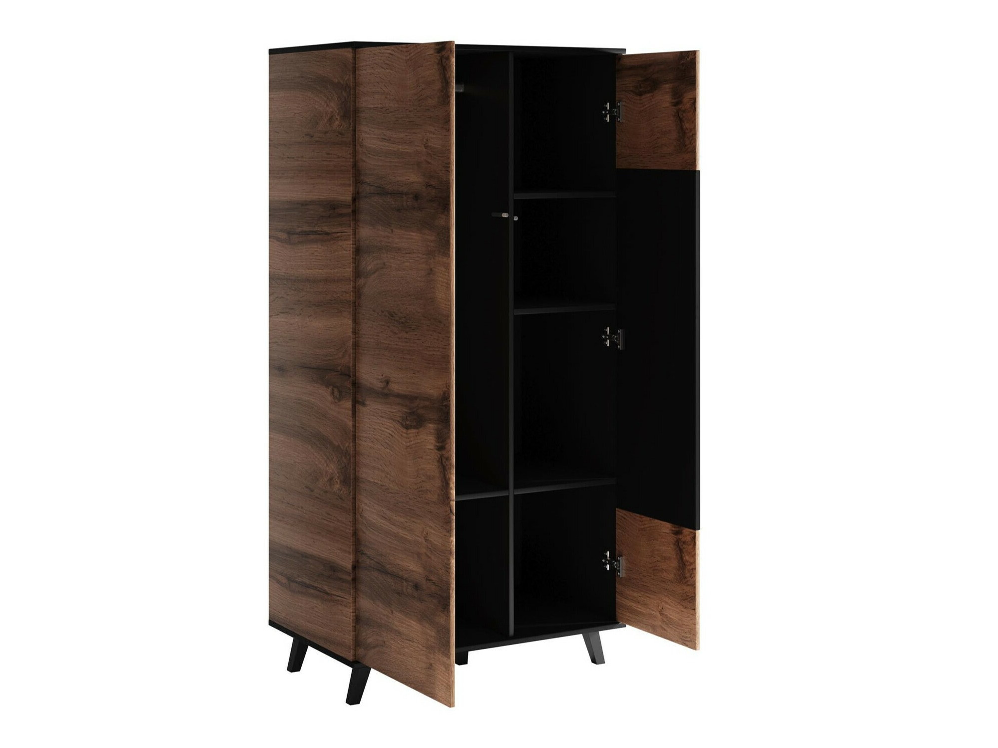 Dulap Luelia 113 (Negru + Stejar Wotan)