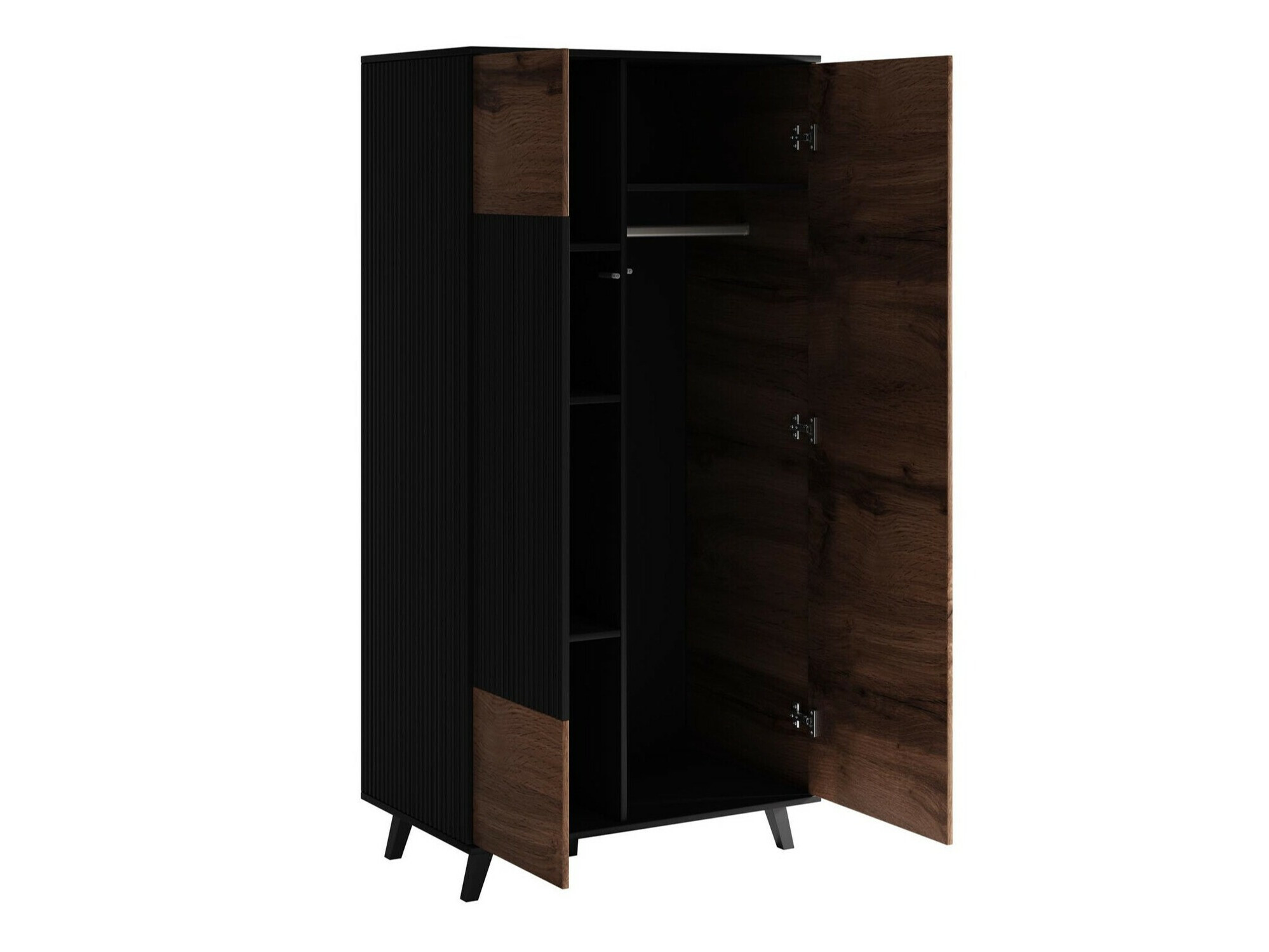 Dulap Luelia 113 (Negru + Stejar Wotan)
