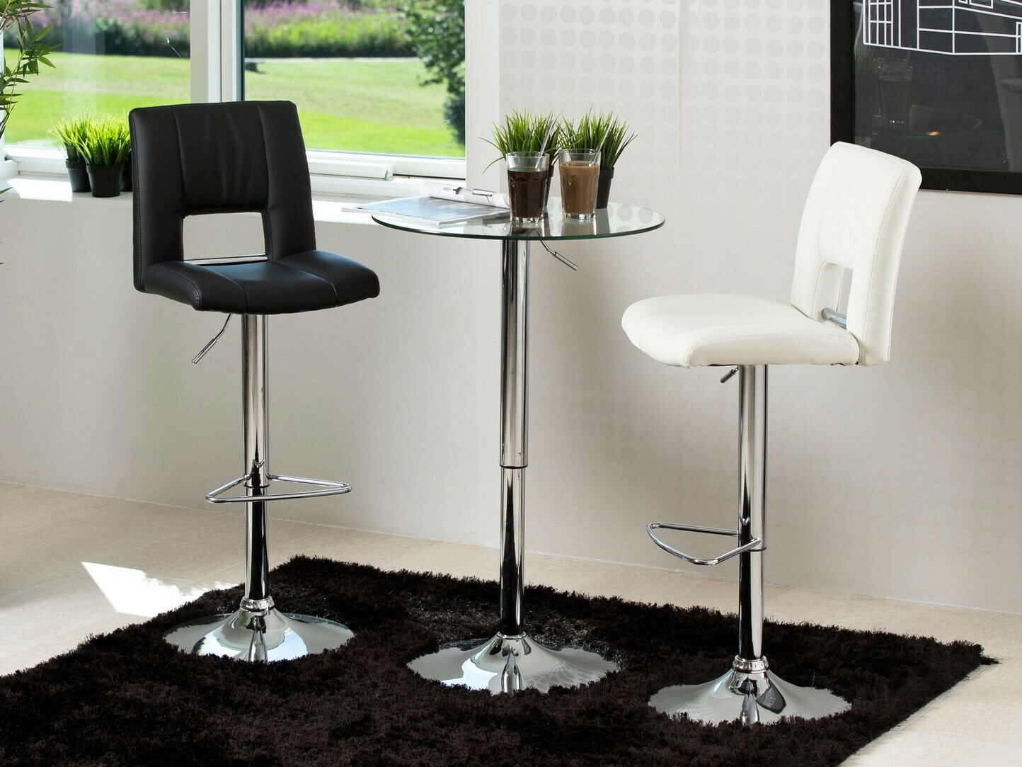 Scaun de bar Norsica 145 (Alb + Argint)