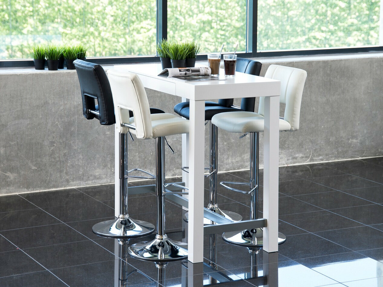 Scaun de bar Norsica 145 (Alb + Argint)
