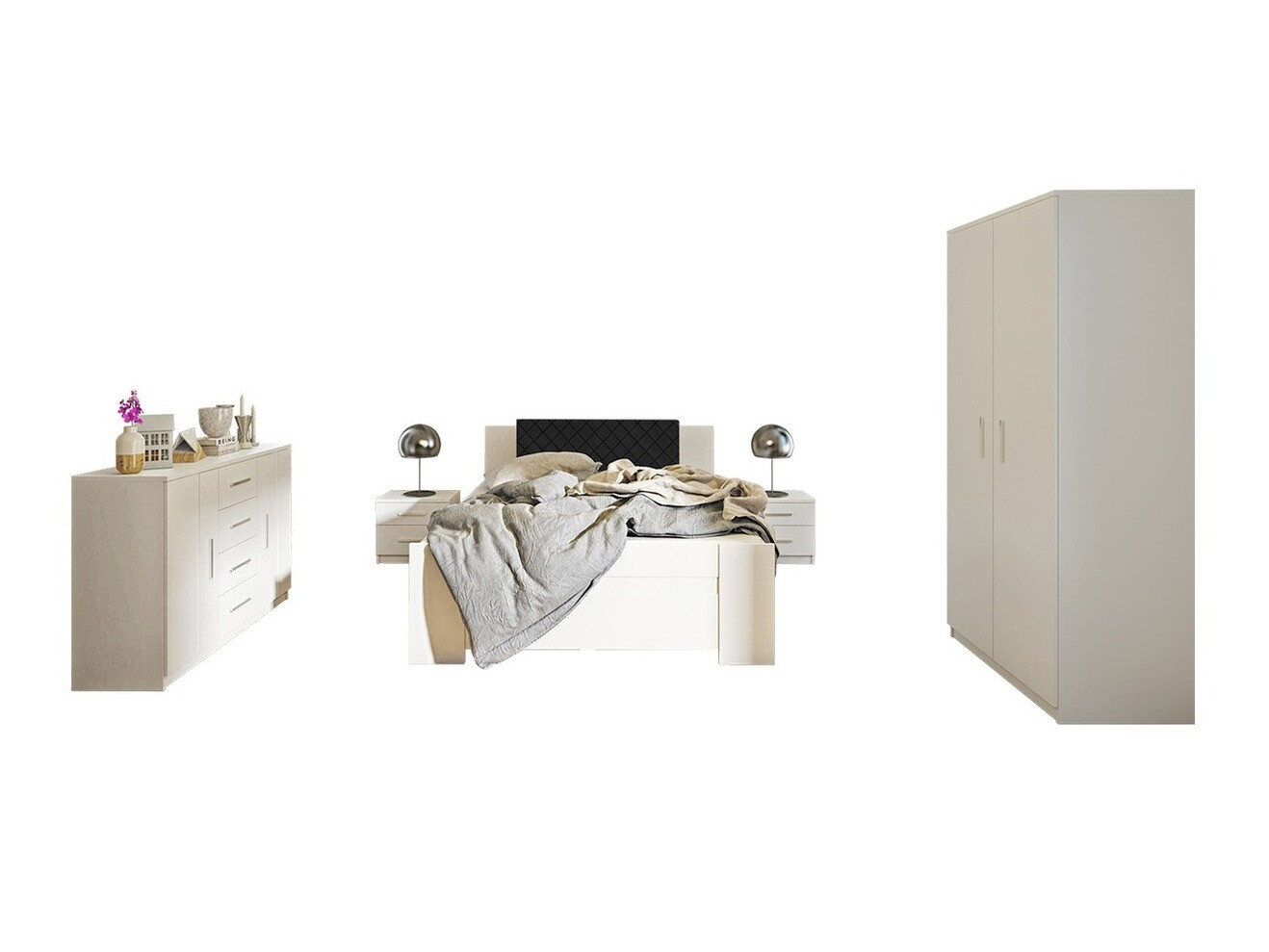 Set dormitor Catromi 122 (Alb + Soft Pik 011)