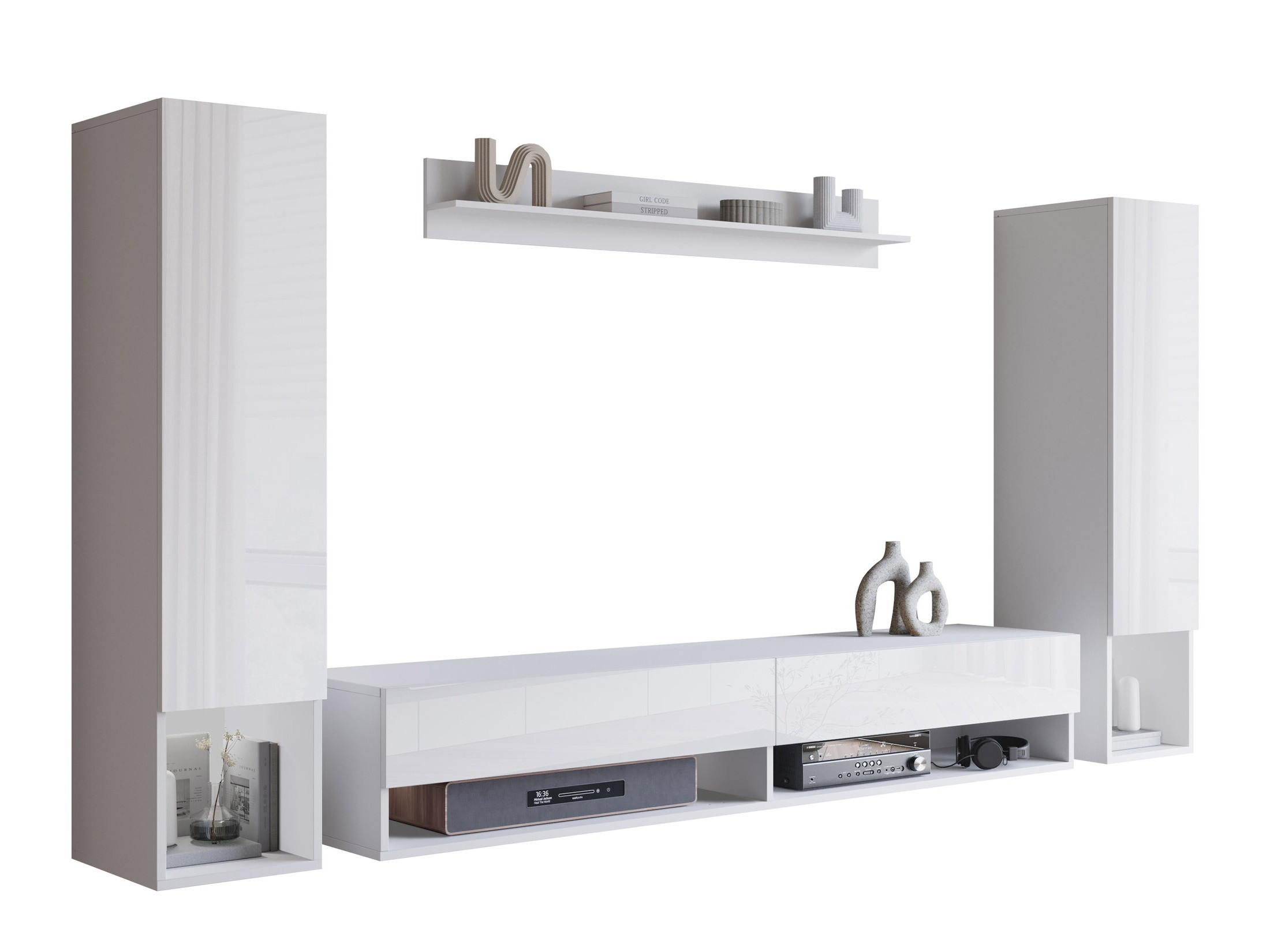 Set de living Sarasota 176 (Alb + Alb lucios)