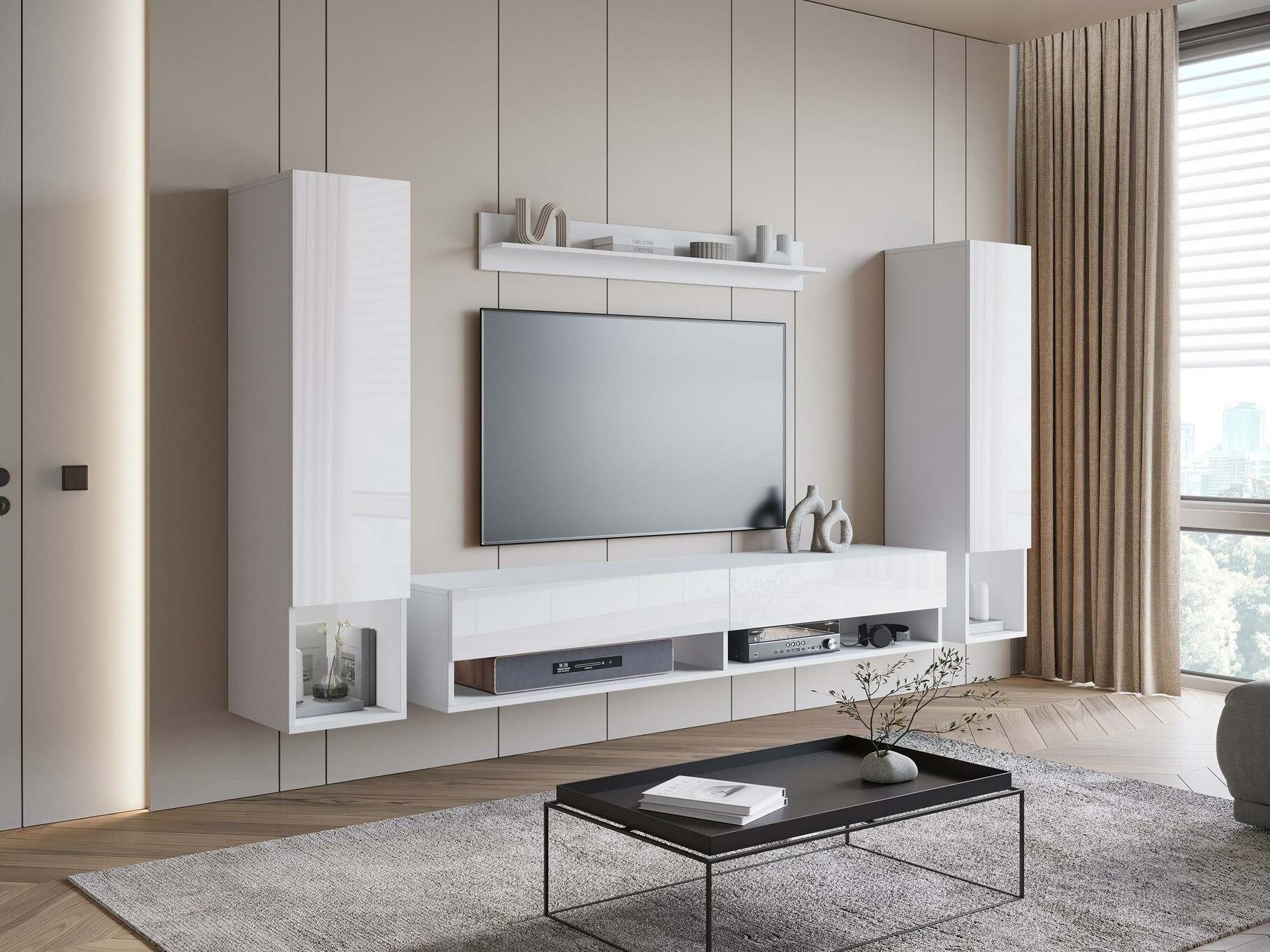 Set de living Sarasota 176 (Alb + Alb lucios)