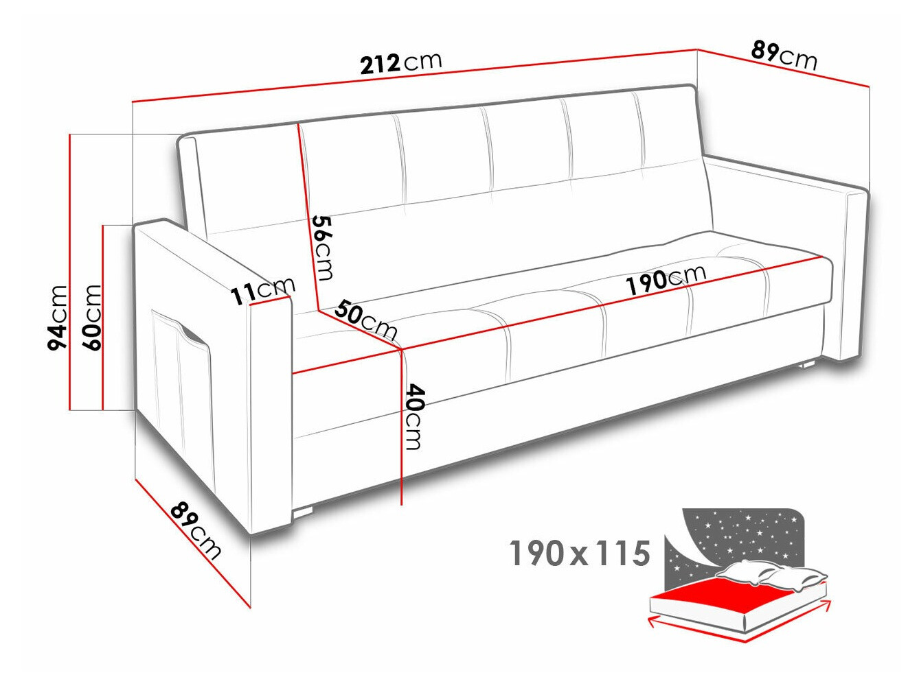 Canapea extensibilă Edinburg 104 (Inari 95)