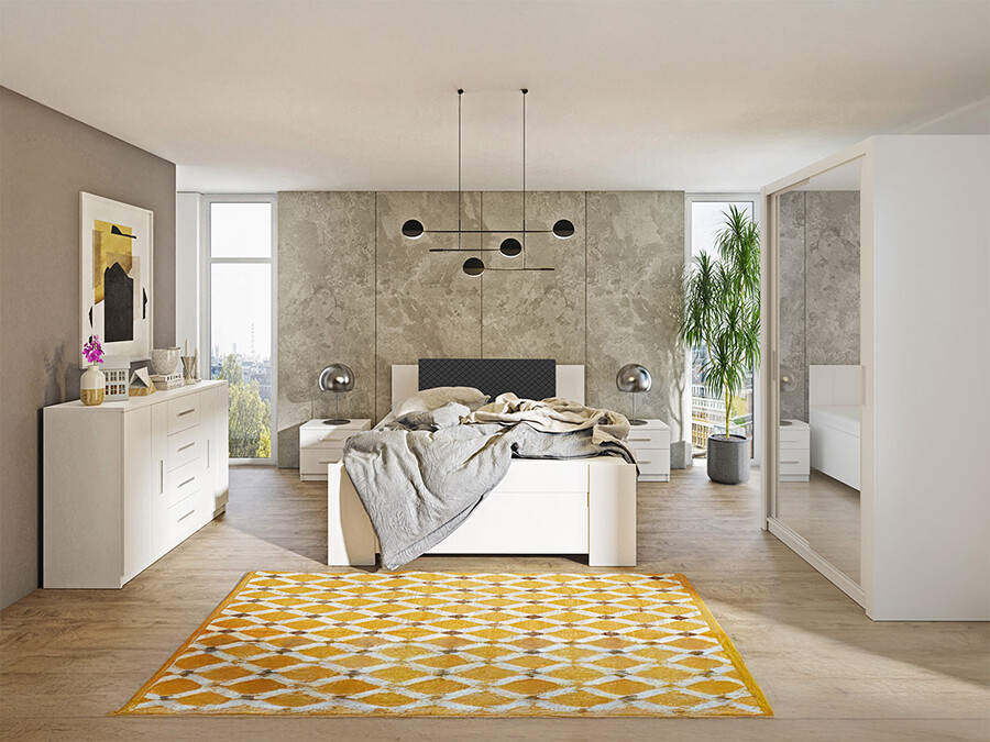 Set dormitor Catromi 112 (Alb + Soft Pik 011)