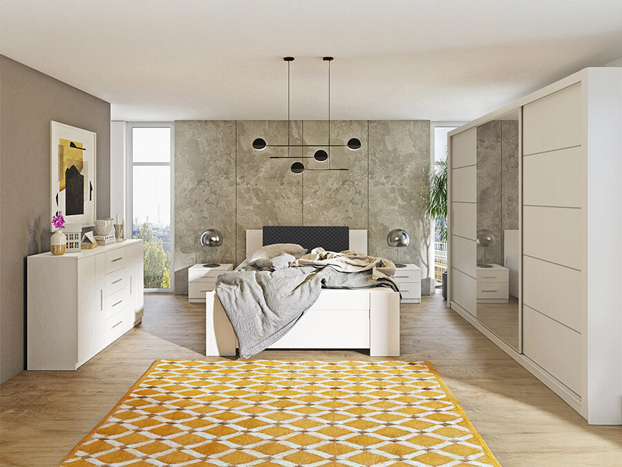 Set dormitor Catromi 116 (Alb + Soft Pik 011)