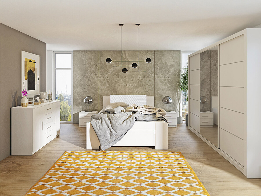 Set dormitor Catromi 116 (Alb + Soft Pik 017)