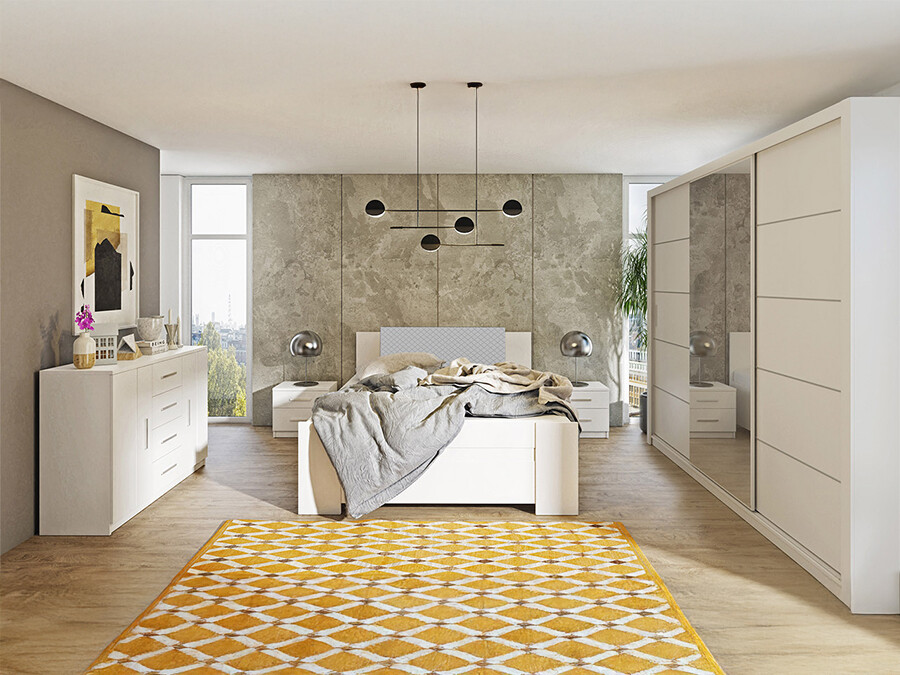 Set dormitor Catromi 116 (Alb + Soft Pik 029)