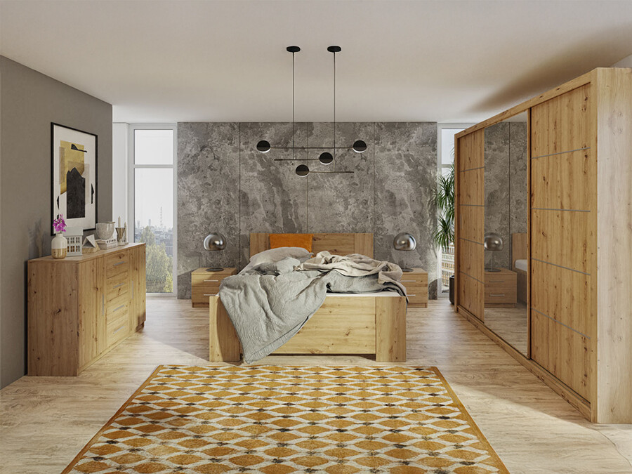 Set dormitor Catromi 116 (Stejar artizan)
