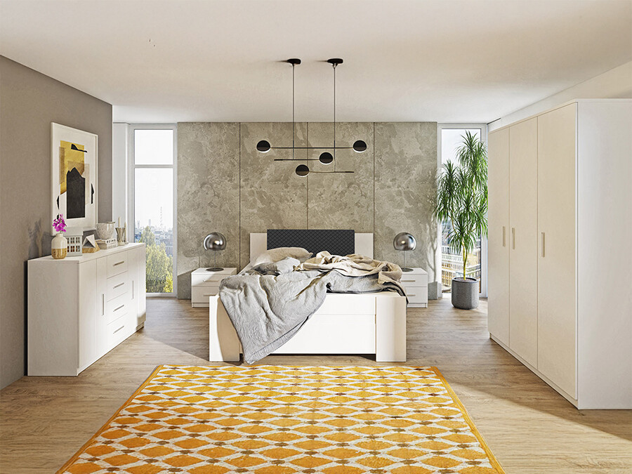Set dormitor Catromi 123 (Alb + Soft Pik 011)