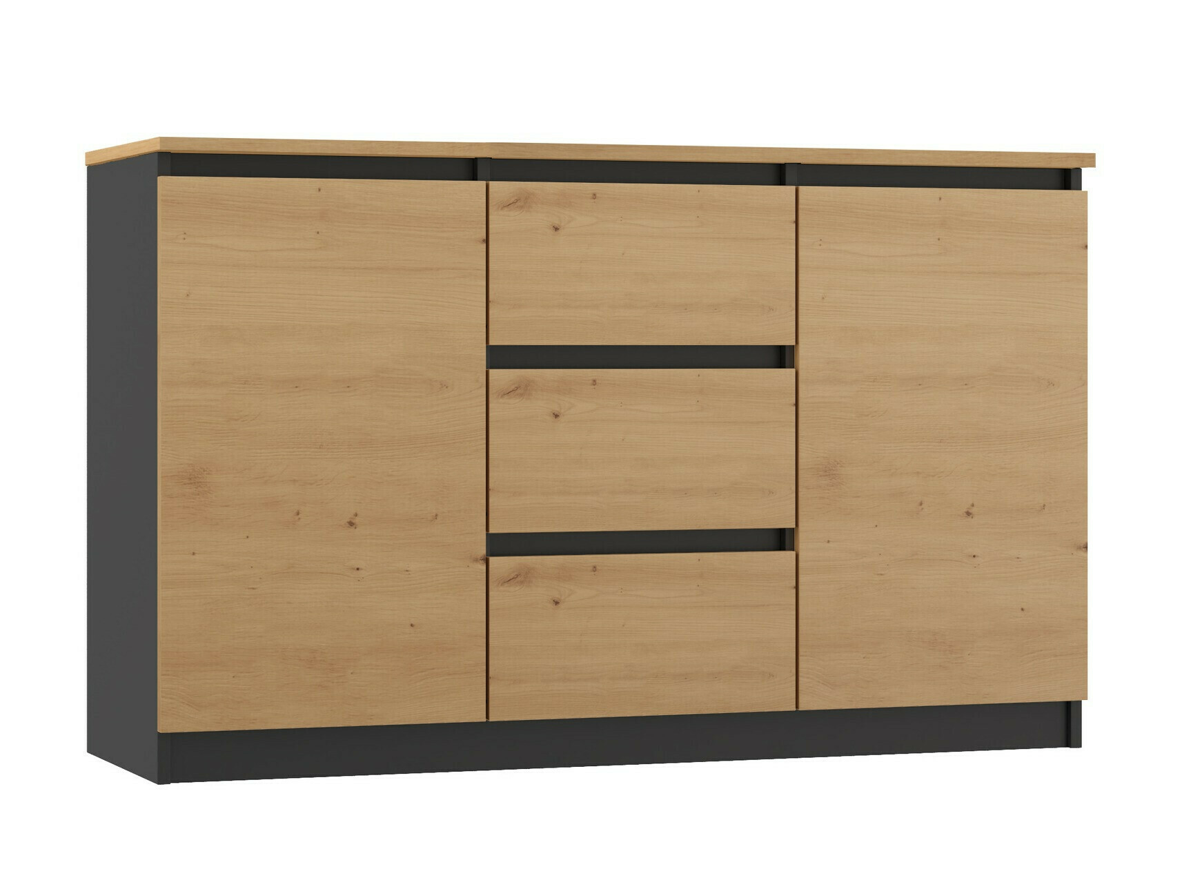 Comodă Elbvelu 109 (Antracit + Stejar artizan)
