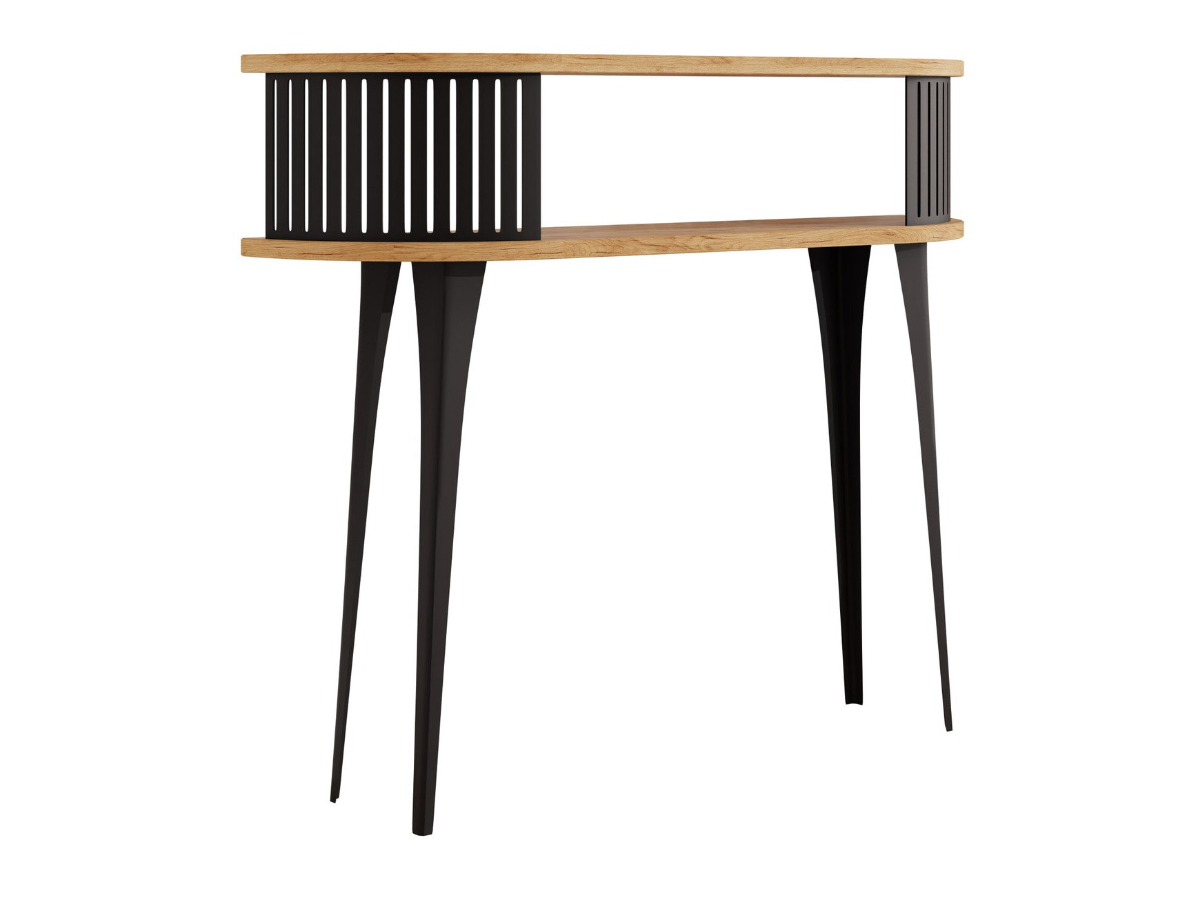 Consolă Vitum (Negru + Stejar Craft auriu)