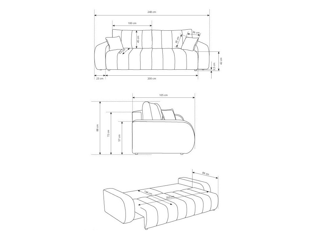 Canapea extensibilă Kingston 148