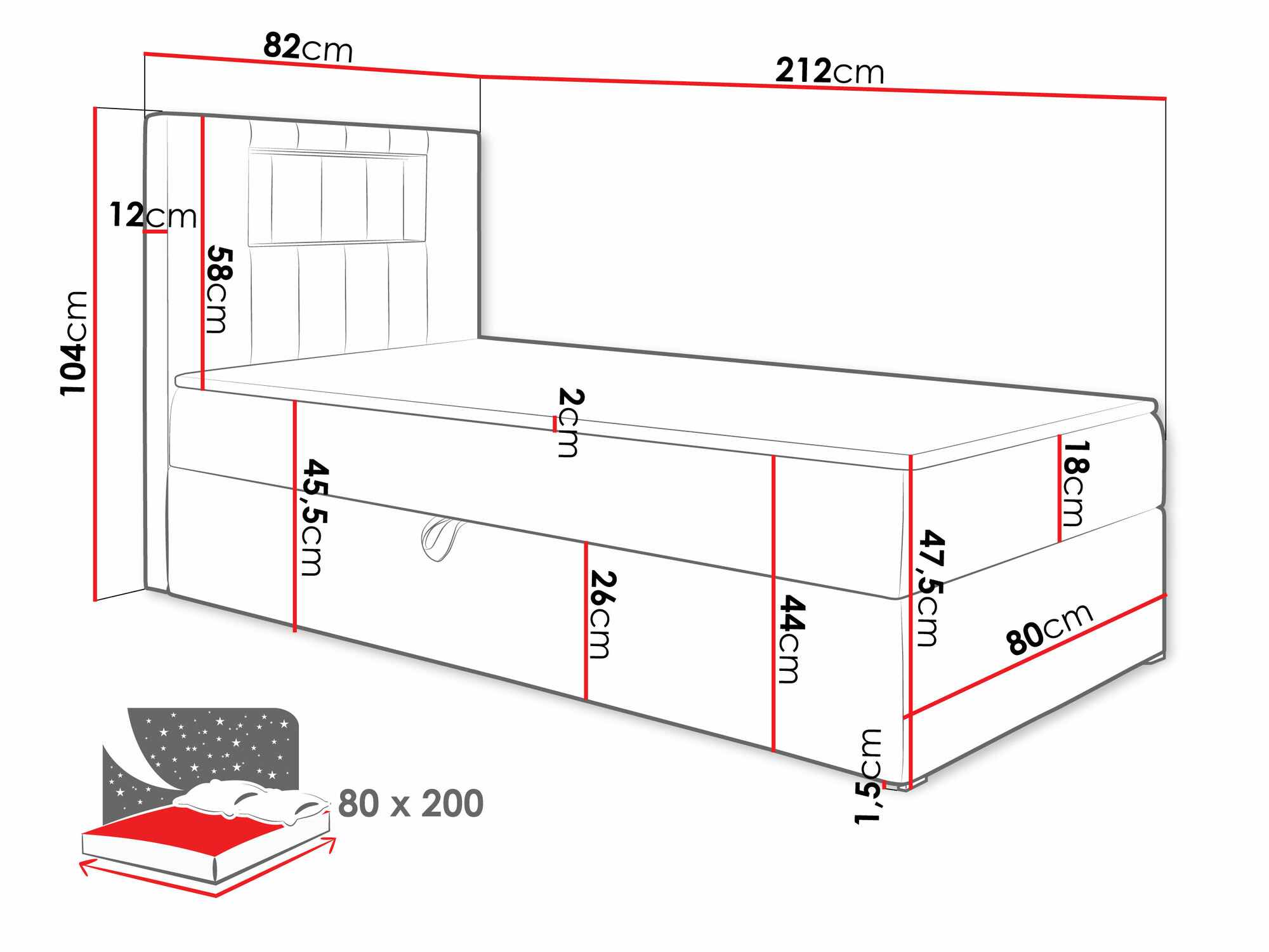 Pat boxspring Lucus V (Soft 017 + Fresh 11)