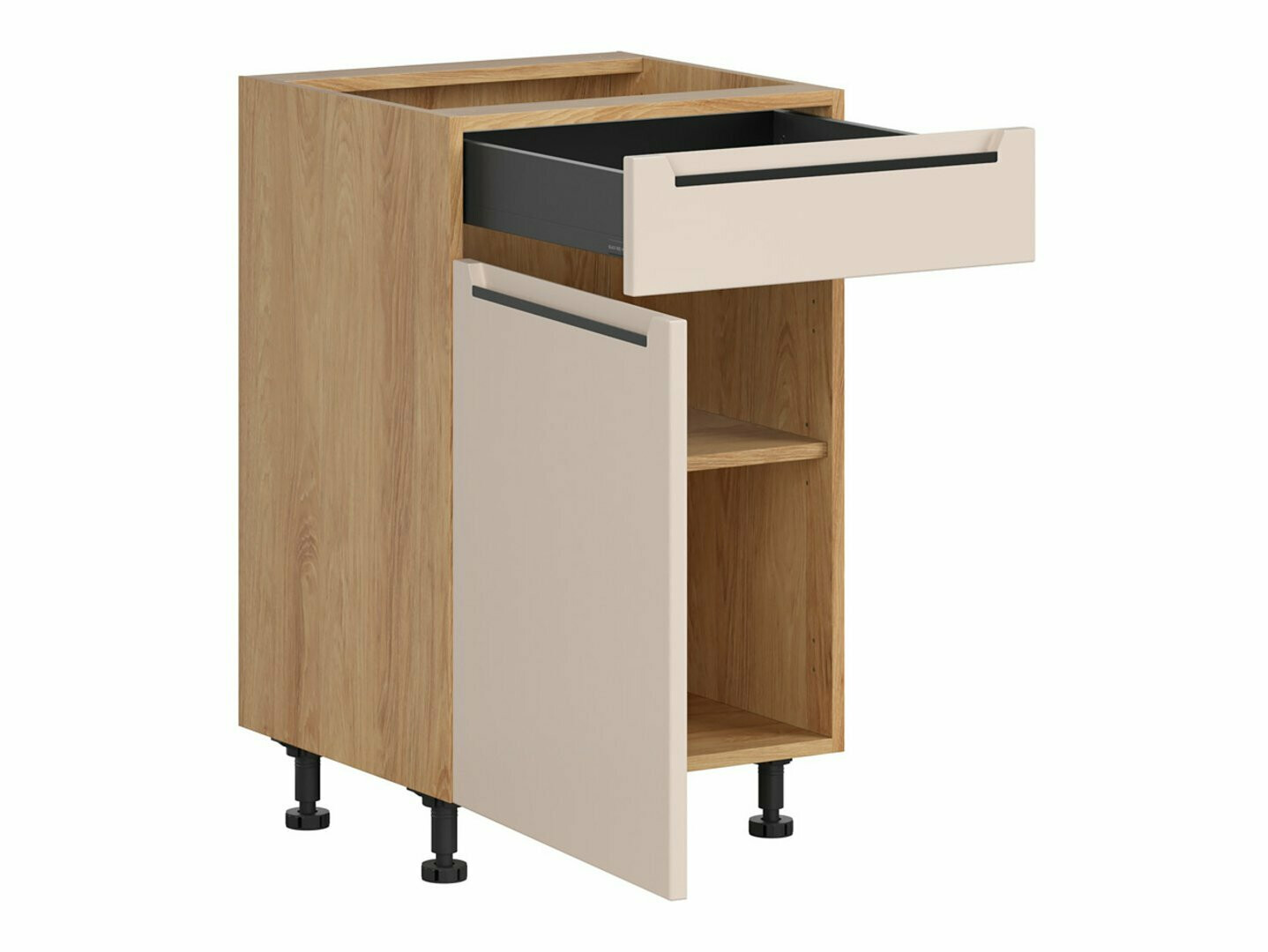Dulap modular cu sertar și uși Riso Beige 104
