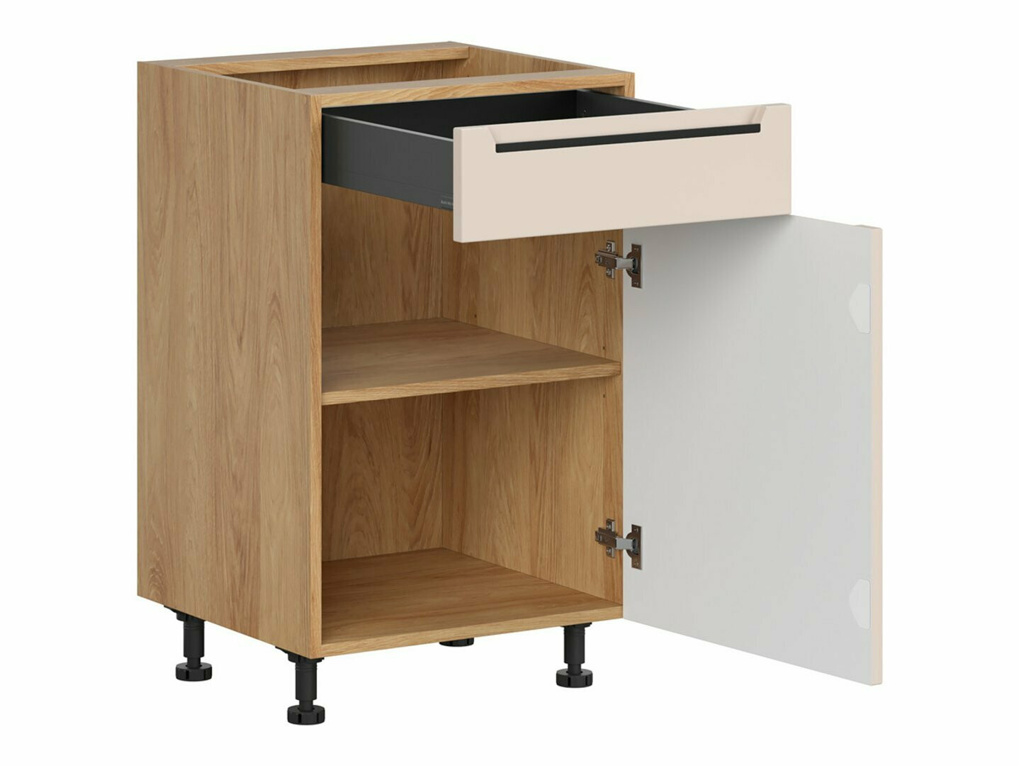 Dulap modular cu sertar și uși Riso Beige 104
