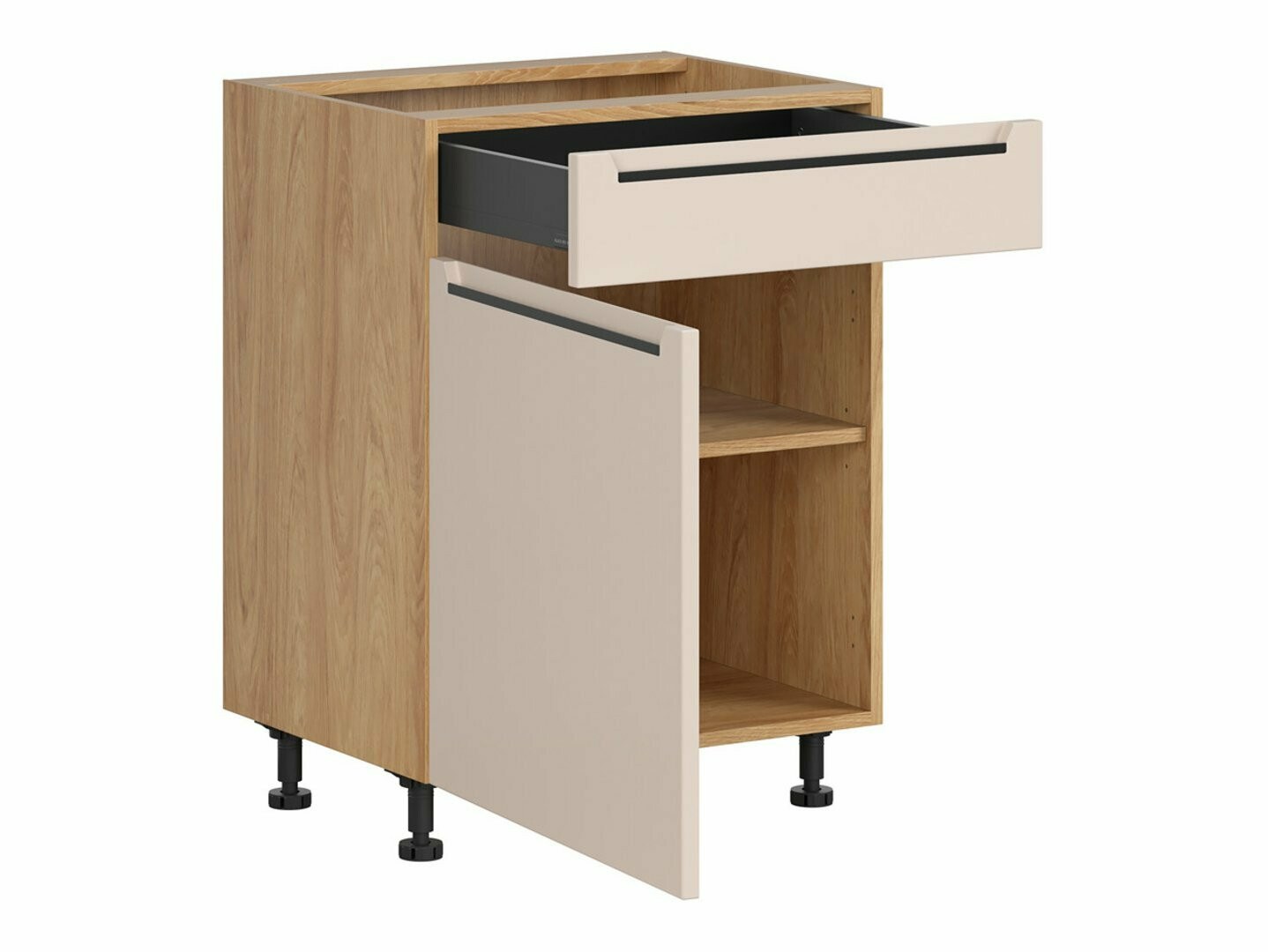 Dulap modular cu sertar și uși Riso Beige 105