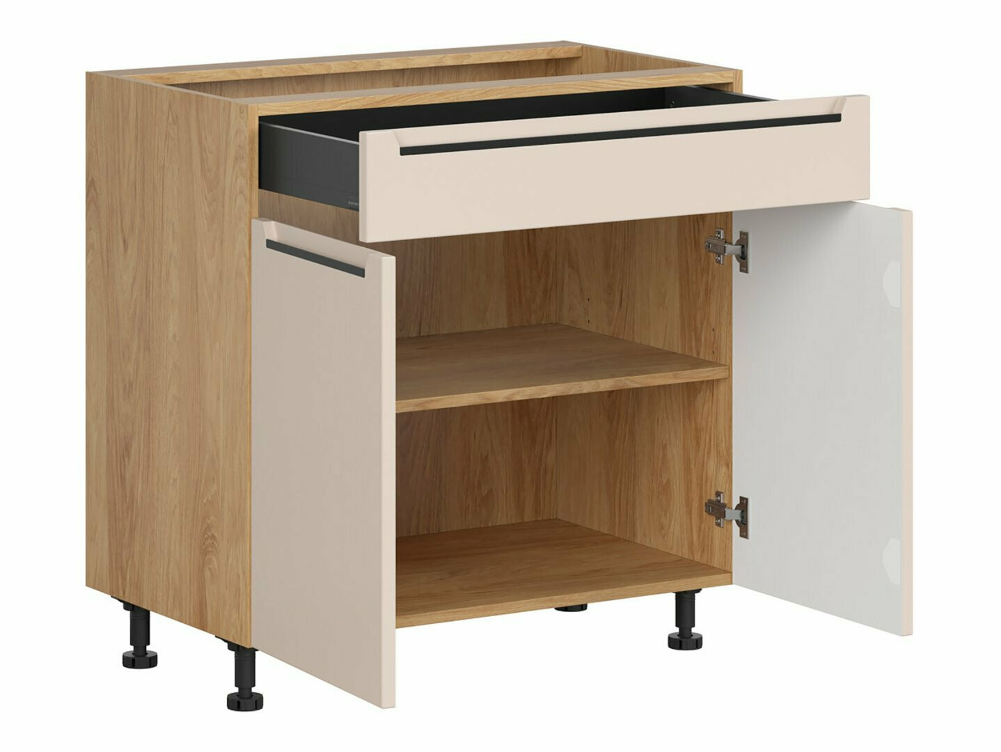 Dulap modular cu sertar și uși Riso Beige 106