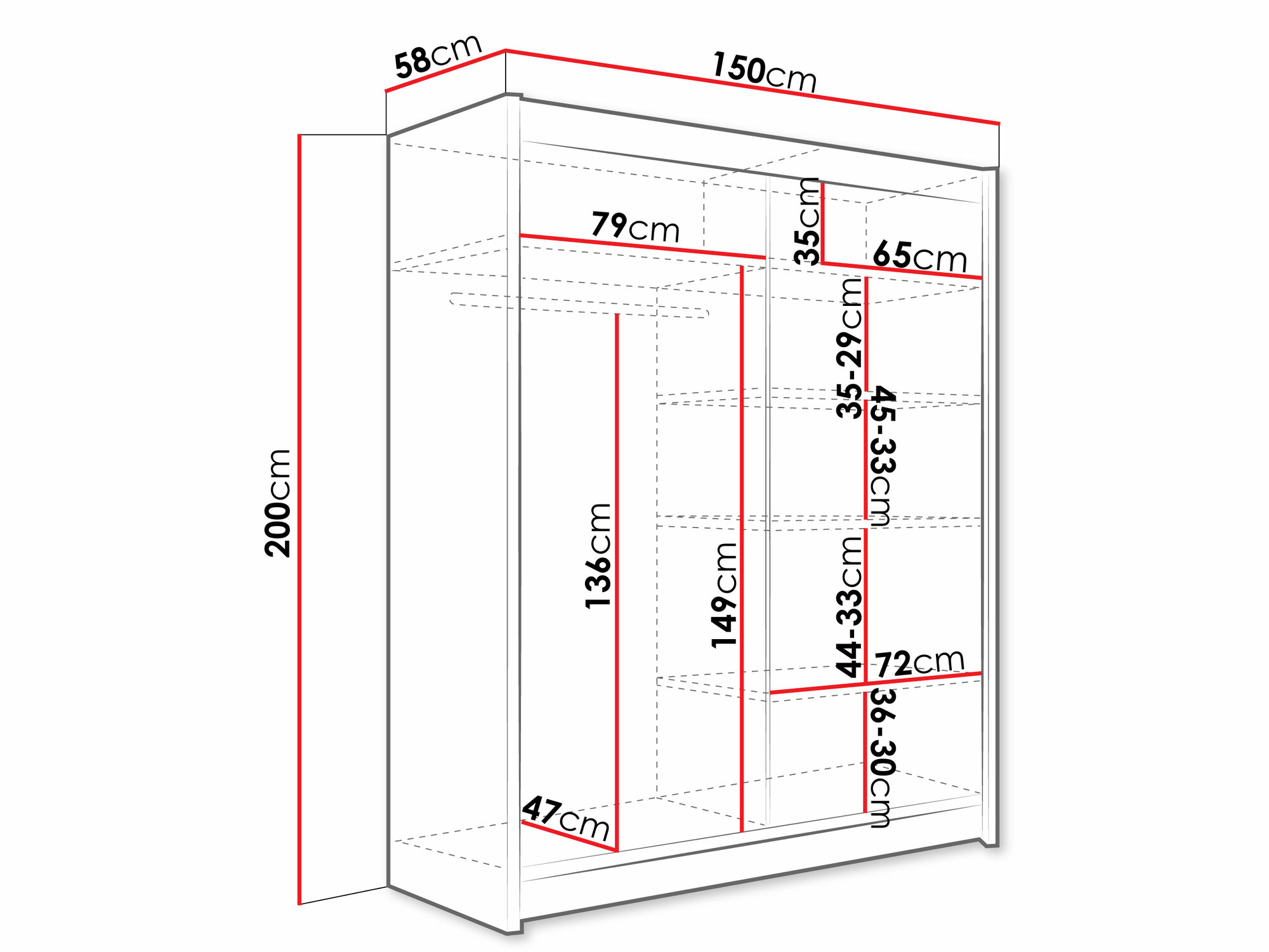Dulap Closico Vastor IV (Negru)