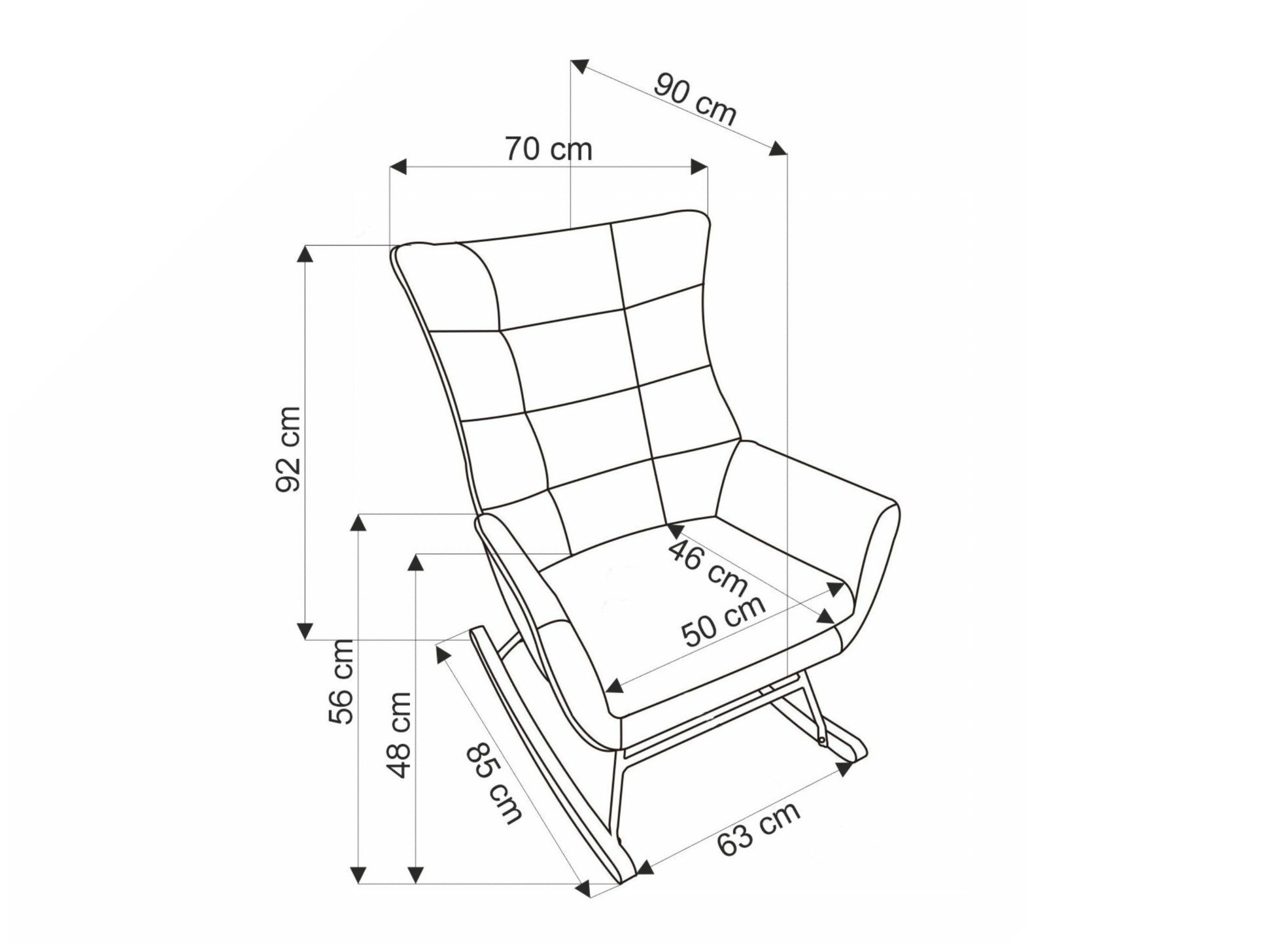 Scaun balansoar Houston 1863 (Galben)
