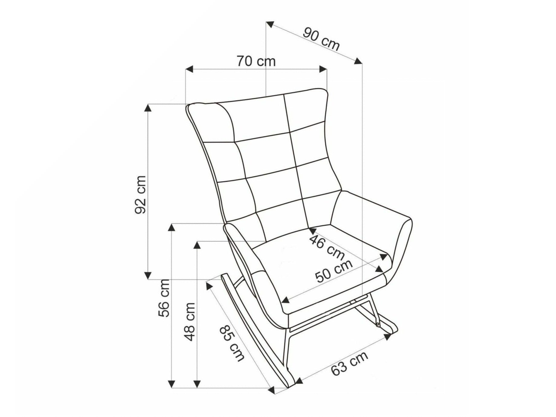 Scaun balansoar Houston 1863 (Negru)