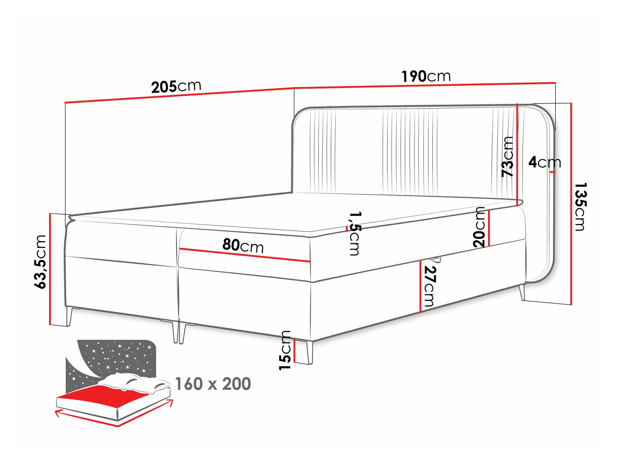 Pat boxspring Sonus (Magic Velvet 2206)
