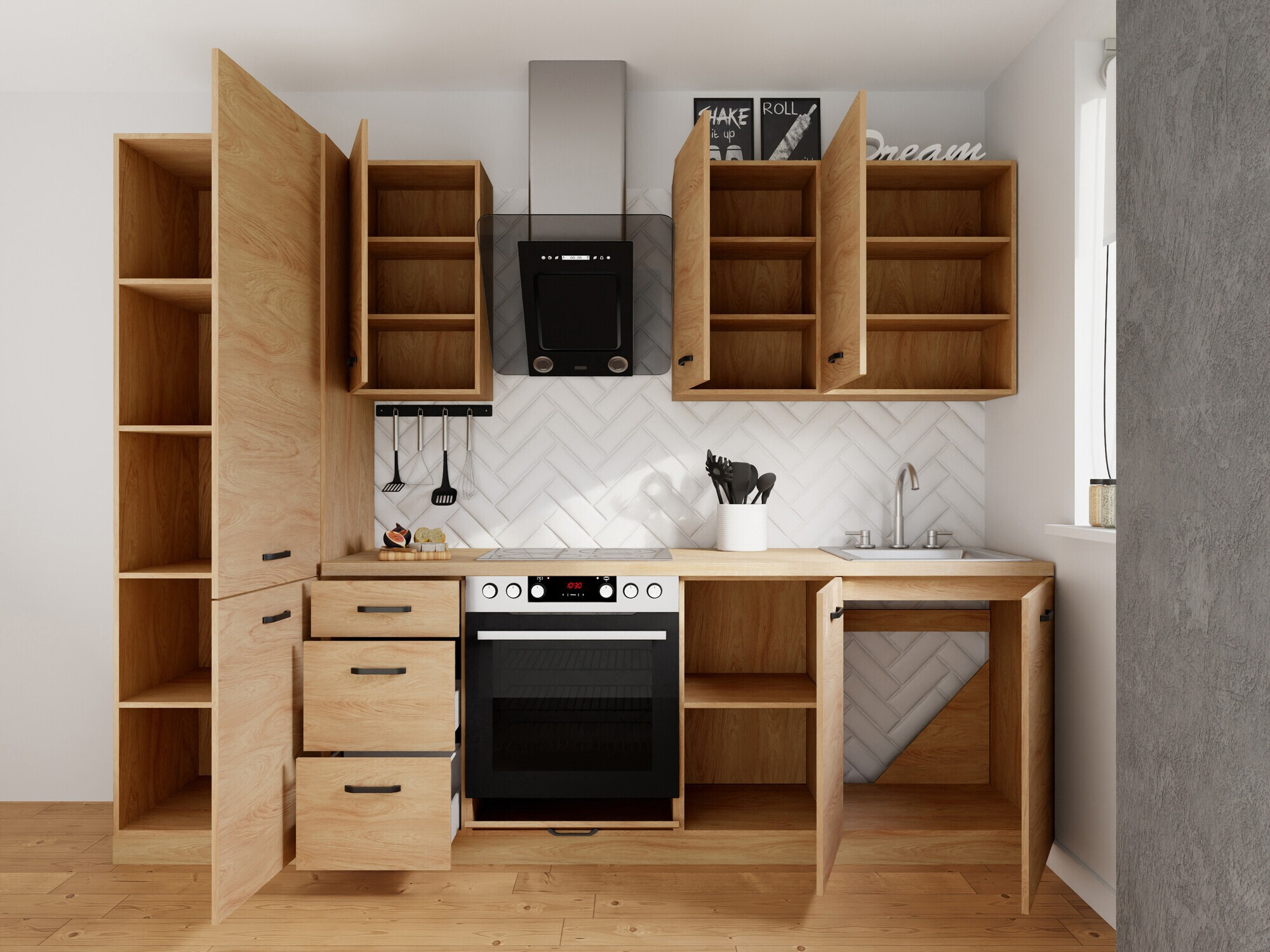 Set de bucătărie modular Amper Oak 167