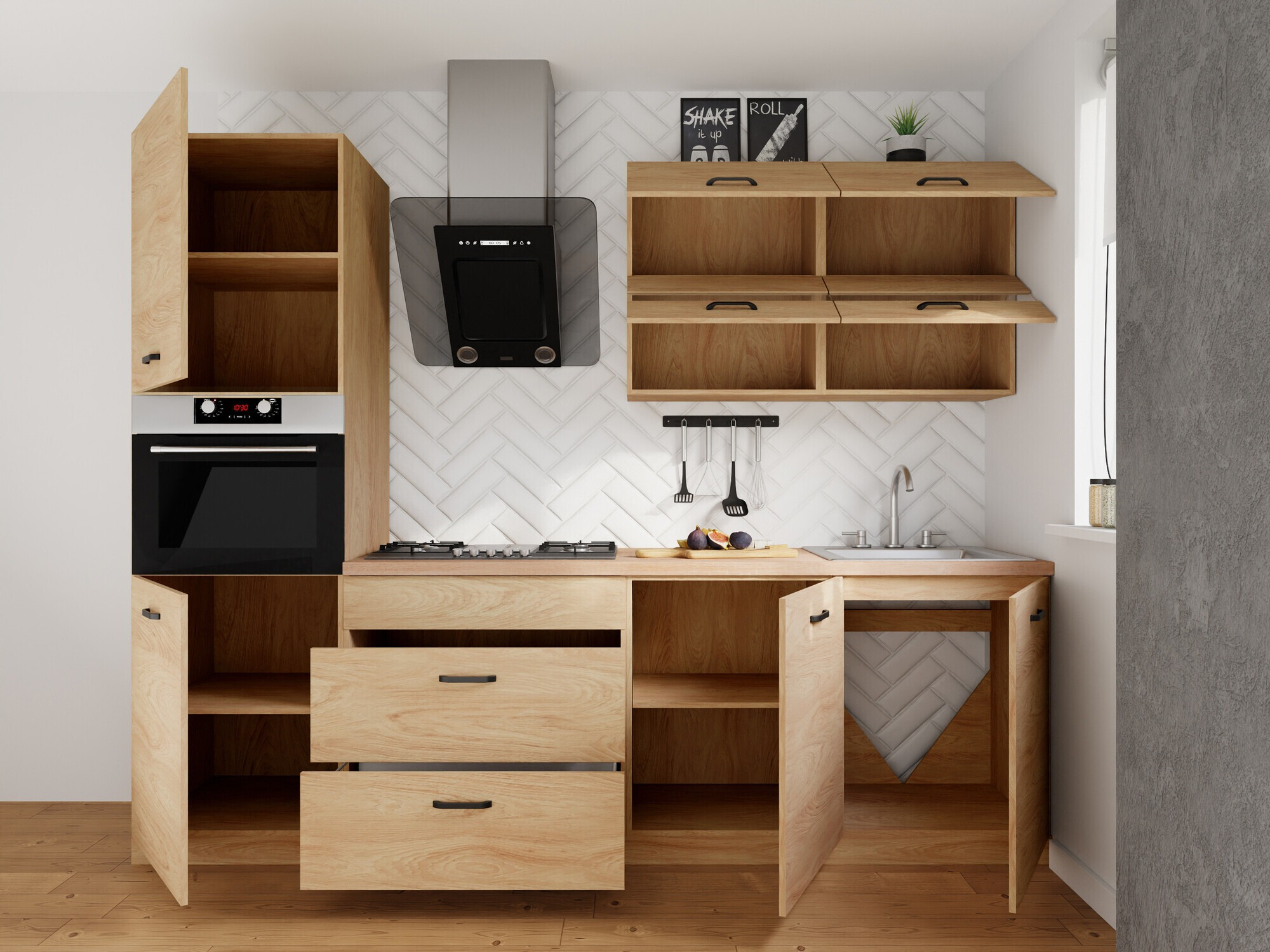 Set de bucătărie modular Amper Oak 168