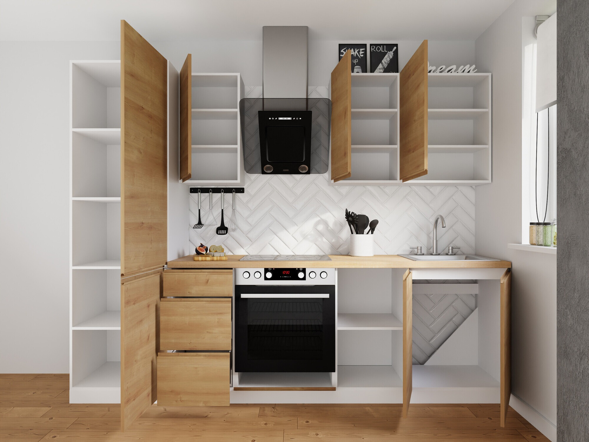 Set de bucătărie modular Soli Oak 162