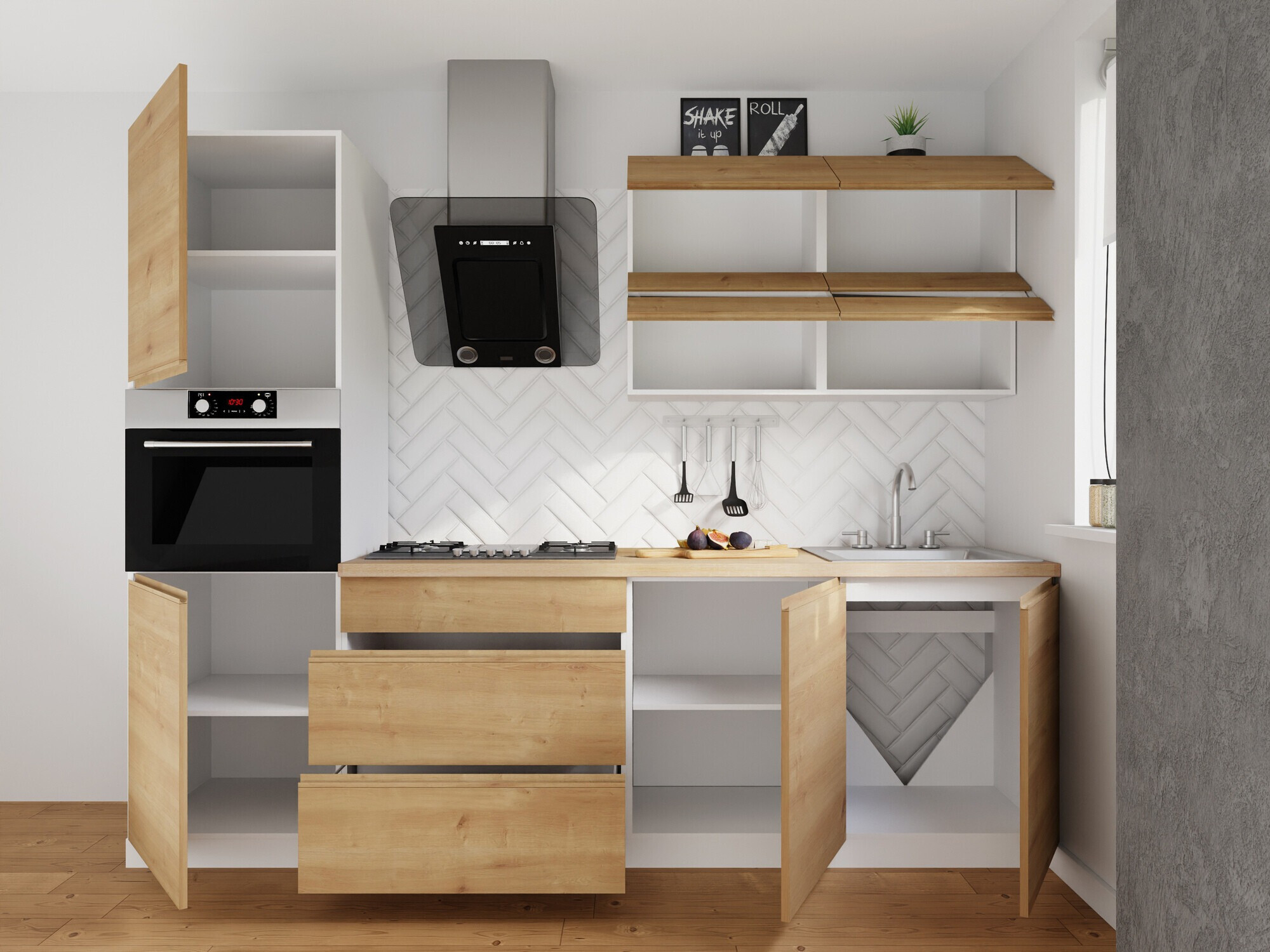 Set de bucătărie modular Soli Oak 164